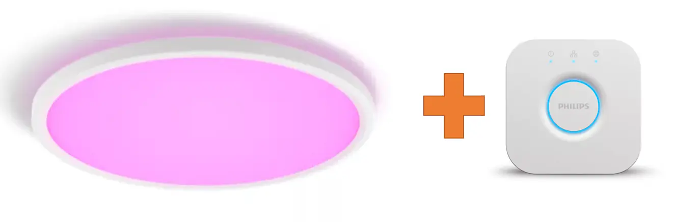 Philips Hue LED Deckenleuchte Tento + Bridge rund weiß RGB Ø 43 cm RGB Philips Hue LED Deckenleuchte Tento + Bridge rund weiß RGB Ø 43 cm RGB