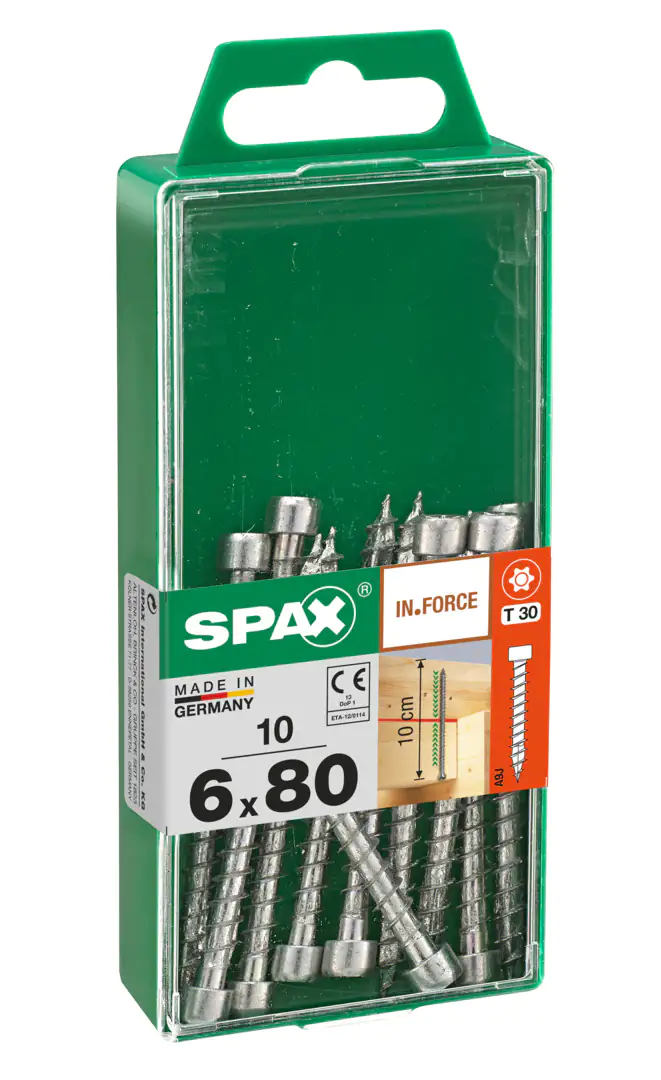 Spax Holzbauschrauben 6.0 x 80 mm TX 30 Zylinderkopf - 10 Stk.