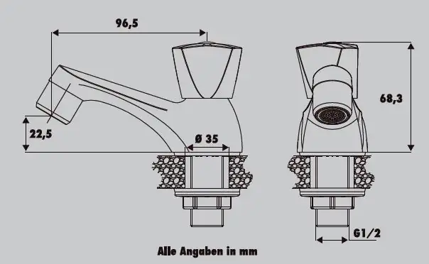 Primaster Kaltwasserarmatur Saarbrücken verchromt