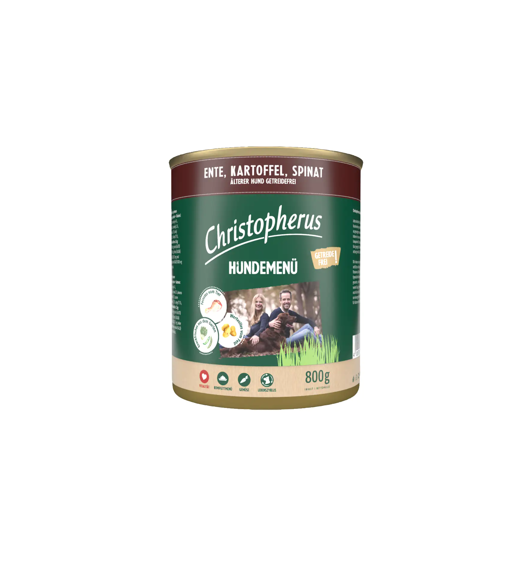 Christopherus Menu Senior Ente, Kartoffel & Spinat Hundefutter 800g Christopherus Menu Senior Ente, Kartoffel & Spinat Hundefutter 800g