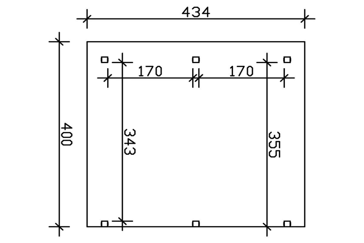 SKAN HOLZ Terrassenüberdachung Siena 434 x 400 cm, Leimholz, natur