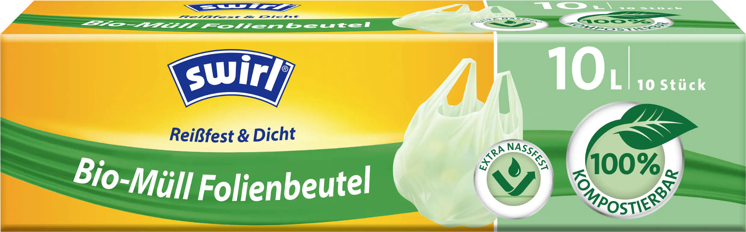 Swirl Bio-Müll-Folienbeutel mit Tragegriff 10 L 10 Stück