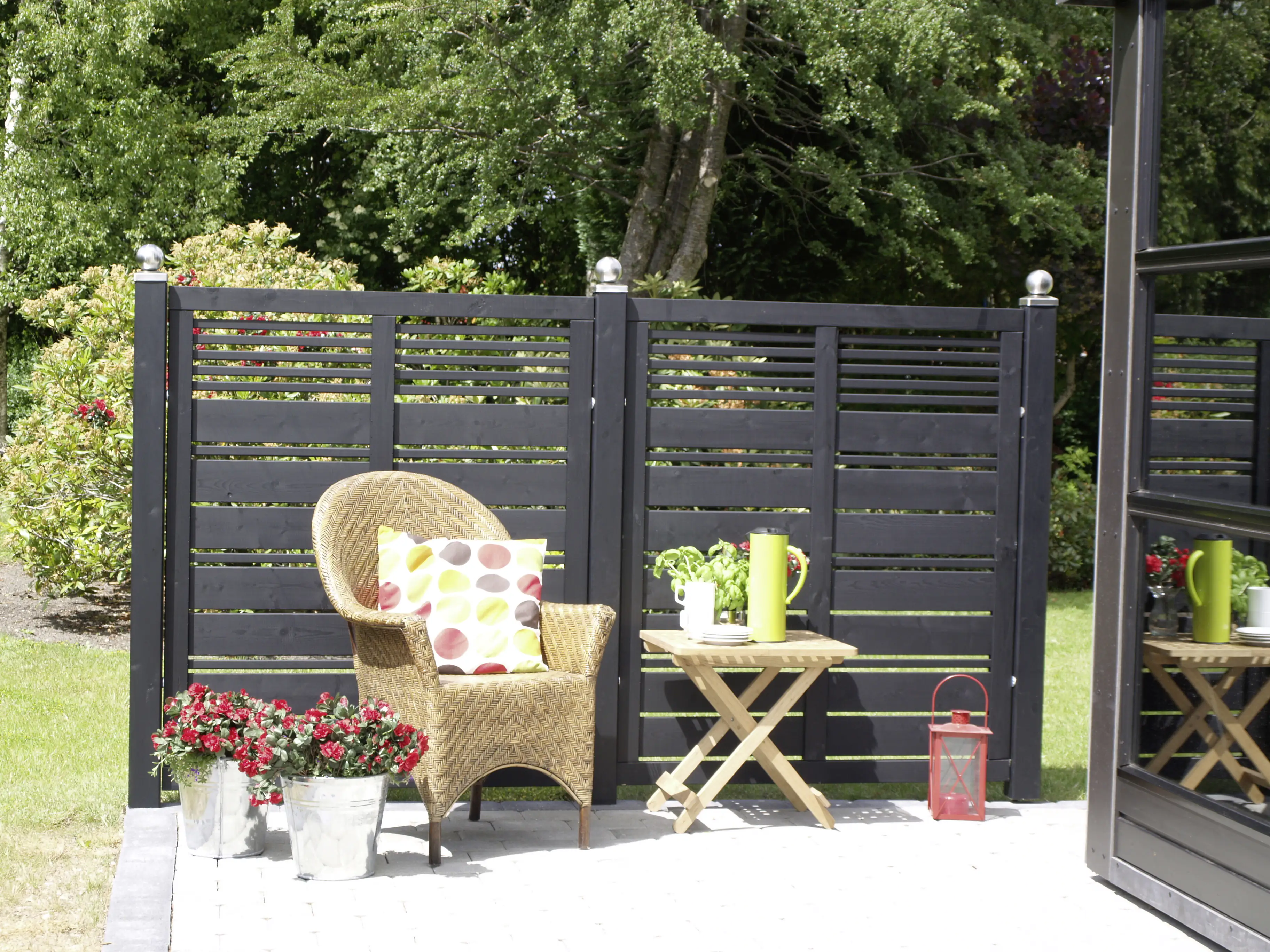 Plus Sichtschutzelement Silence 120 x 170 cm schwarz