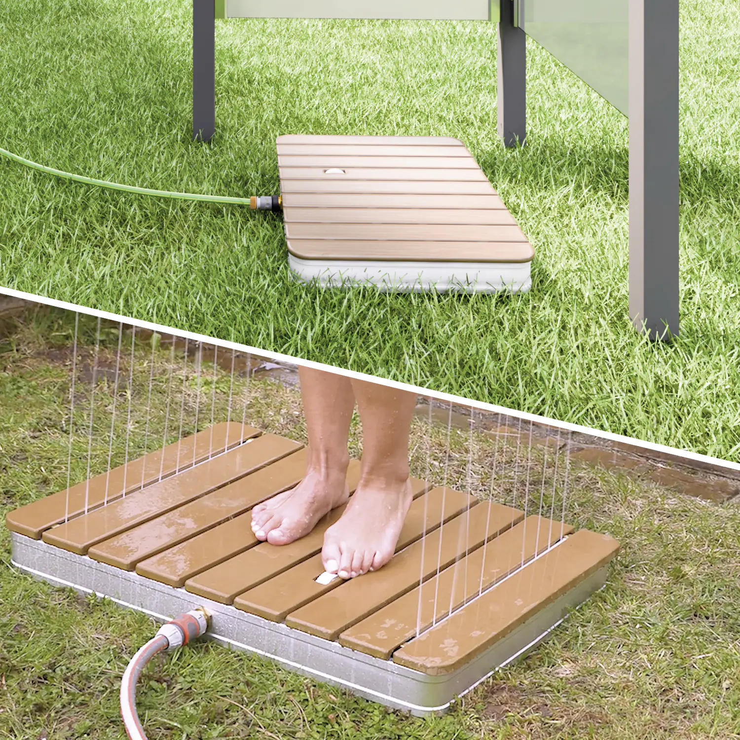 Breuer Bodendusche Fontana eckig 70 x 55 cm, Holz