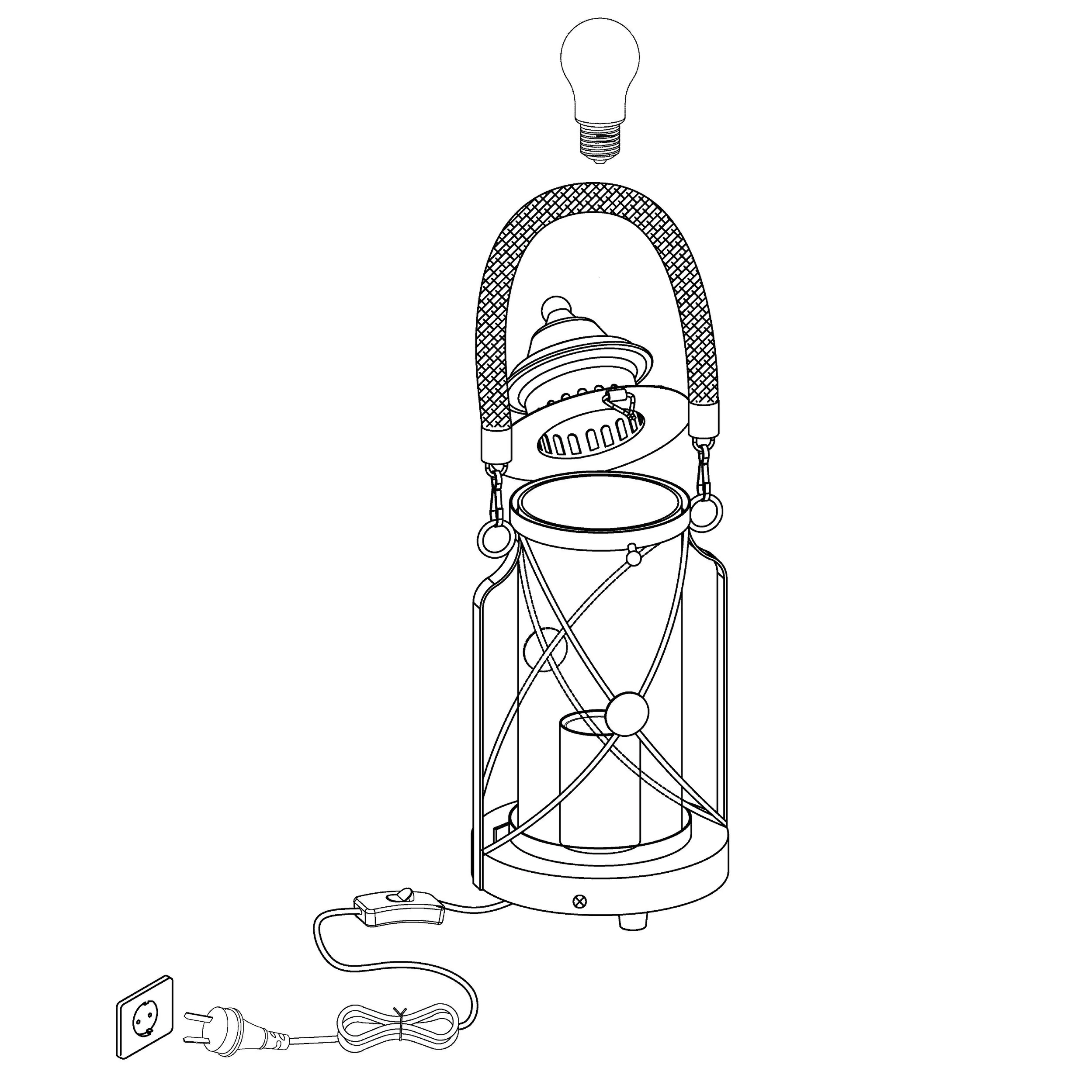 Eglo Tischleuchte Bradford schwarz 33 x 14 cm E27, max. 60 W