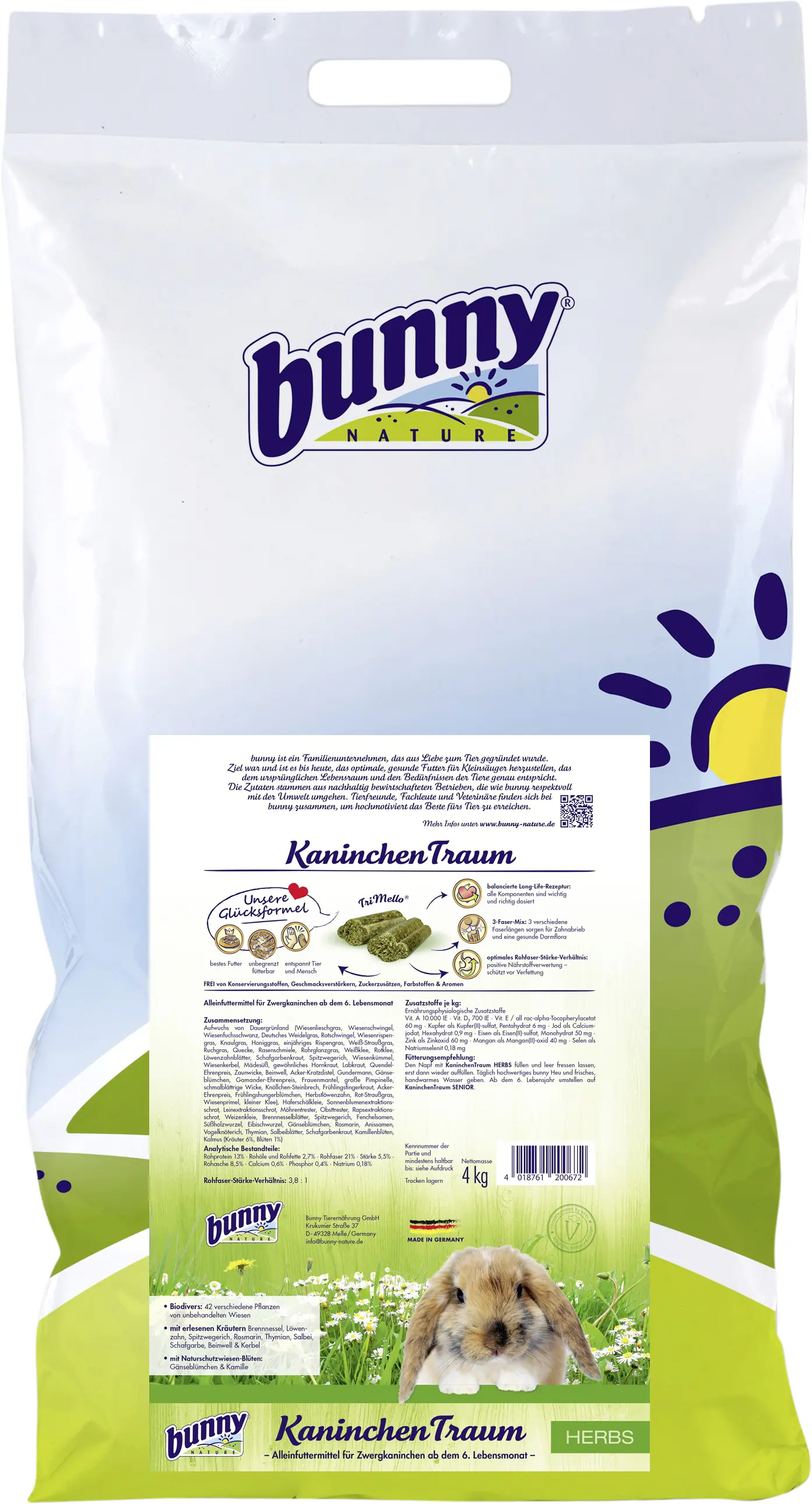 bunny KaninchenTraum HERBS 4kg für Zwergkaninchen ab dem 6. Lebensmonat bunny KaninchenTraum HERBS 4kg für Zwergkaninchen ab dem 6. Lebensmonat