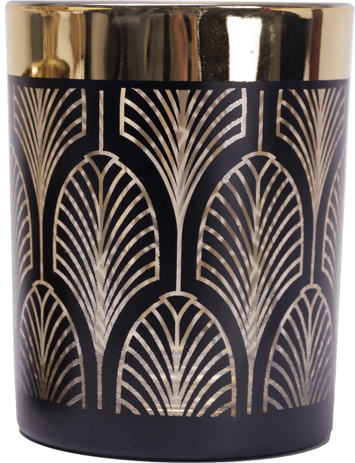 TrendLine Windlicht Glas Ø 10 cm schwarz gold