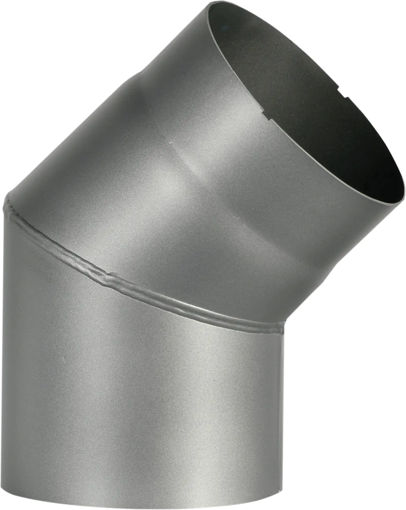 FireFix Ofenrohrbogen 45°, Ø 150 mm, mit Reinigungstür, hellgrau