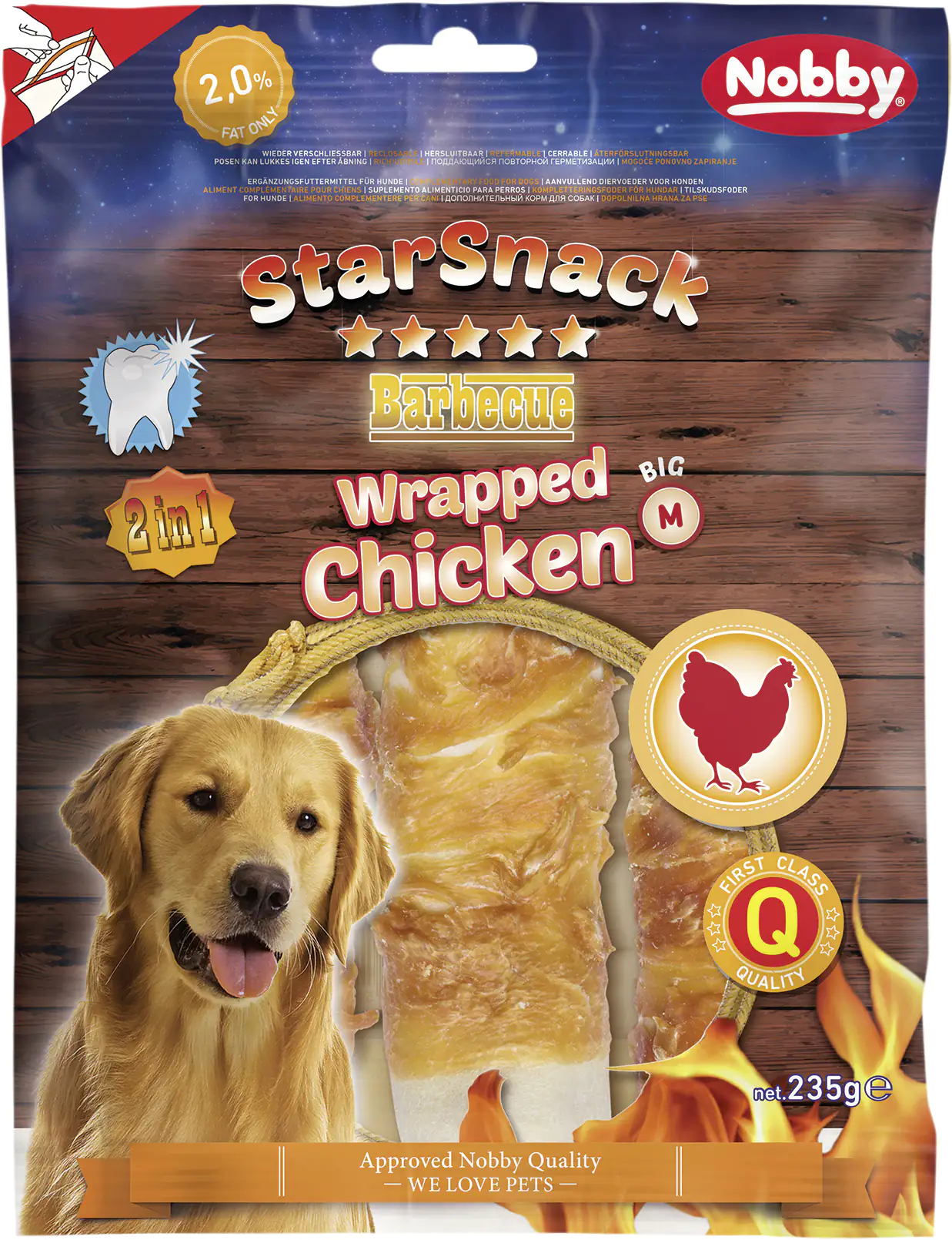 Nobby StarSnack Barbecue Wrapped Chicken M 3 Stück ca. 235 g