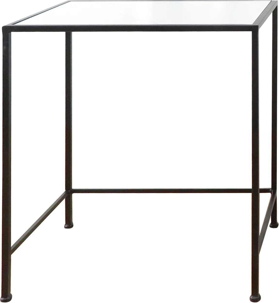 TrendLine Beistelltisch Marmoroptik Metall 58 x 50 x 31 cm schwarz matt 