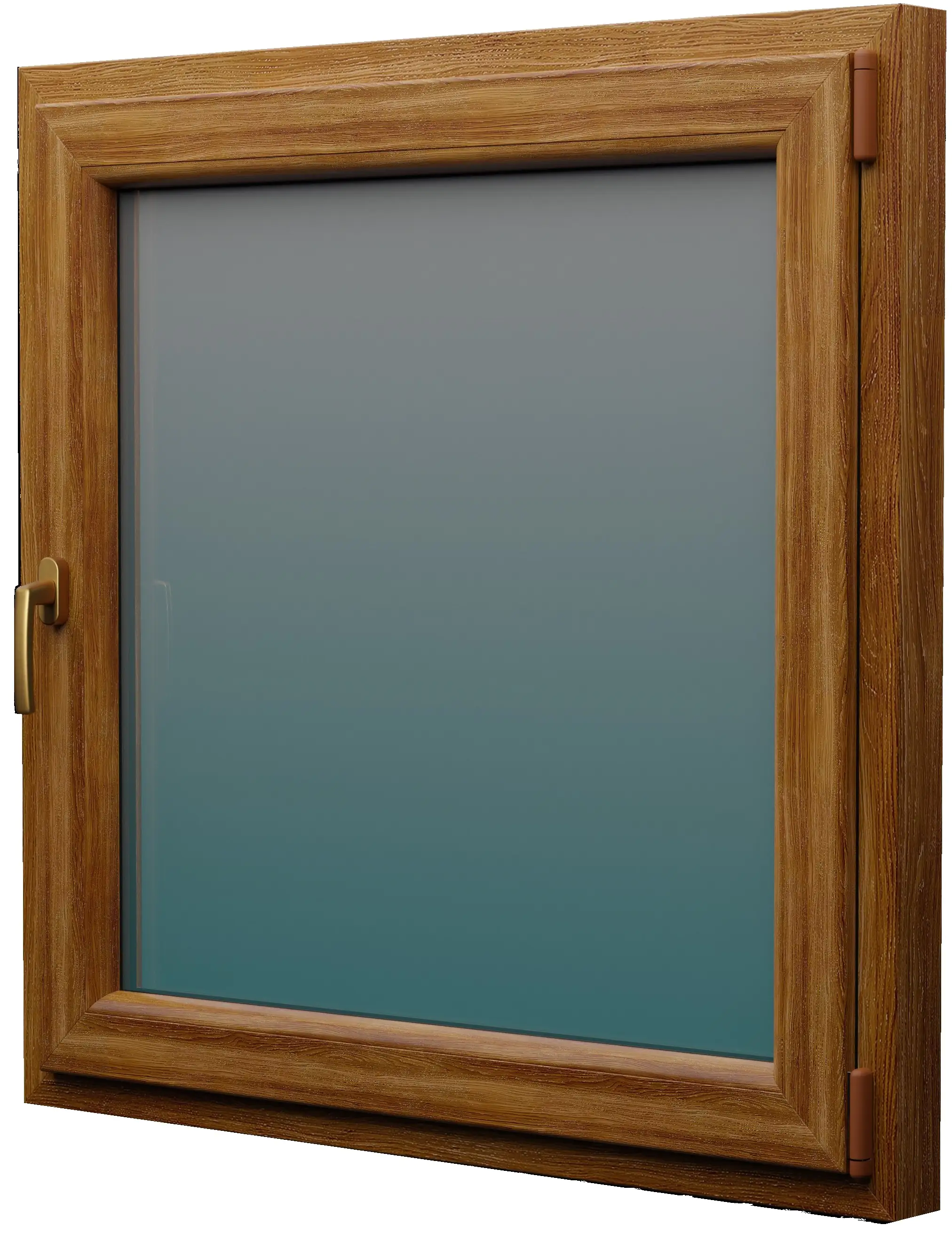 Meeth Kunststofffenster 90 x 120 cm 1-flg. Dreh-Kipp Rechts weiß/golden Oak RC 2 N