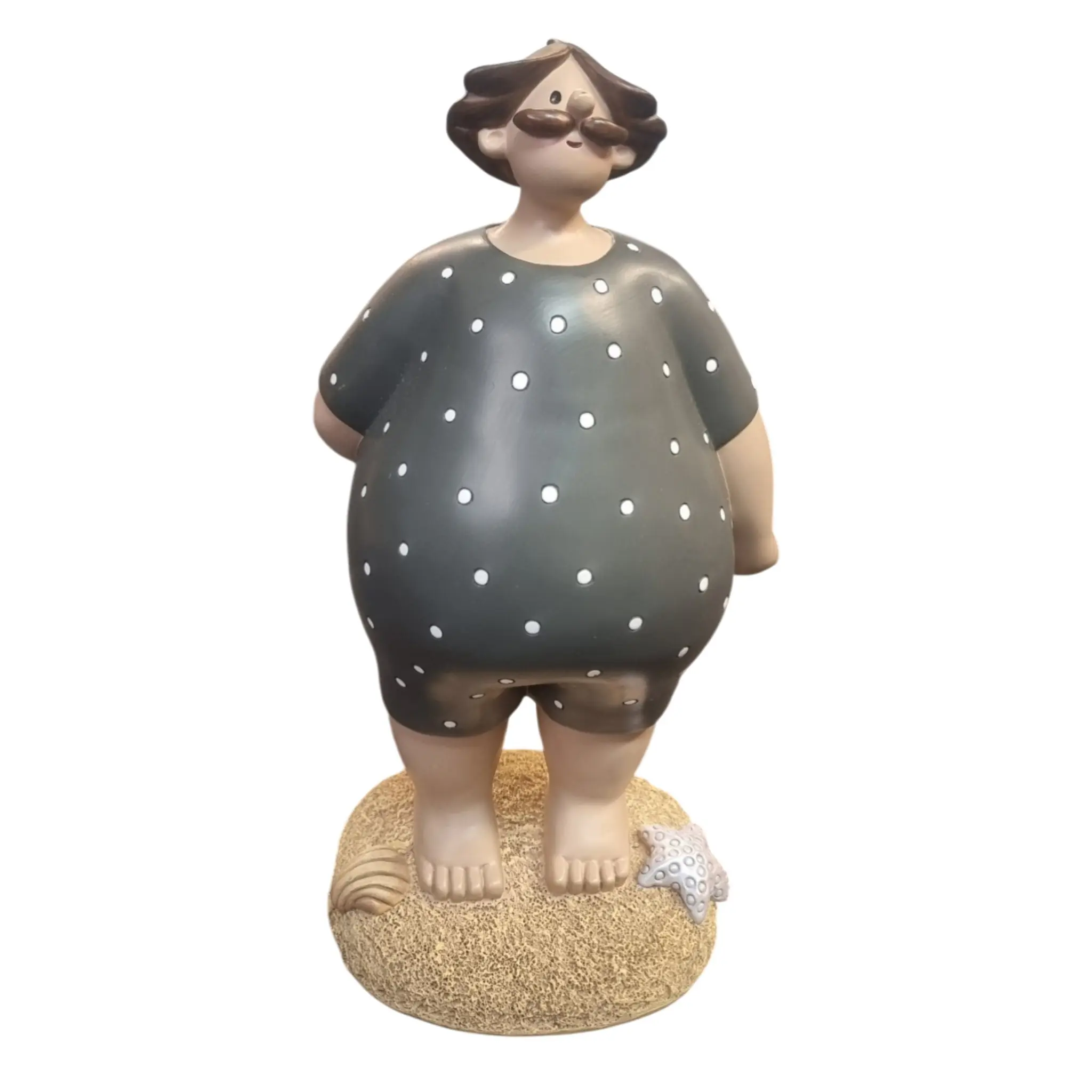 Dekofigur Bademann 27,5 x 15 cm grau