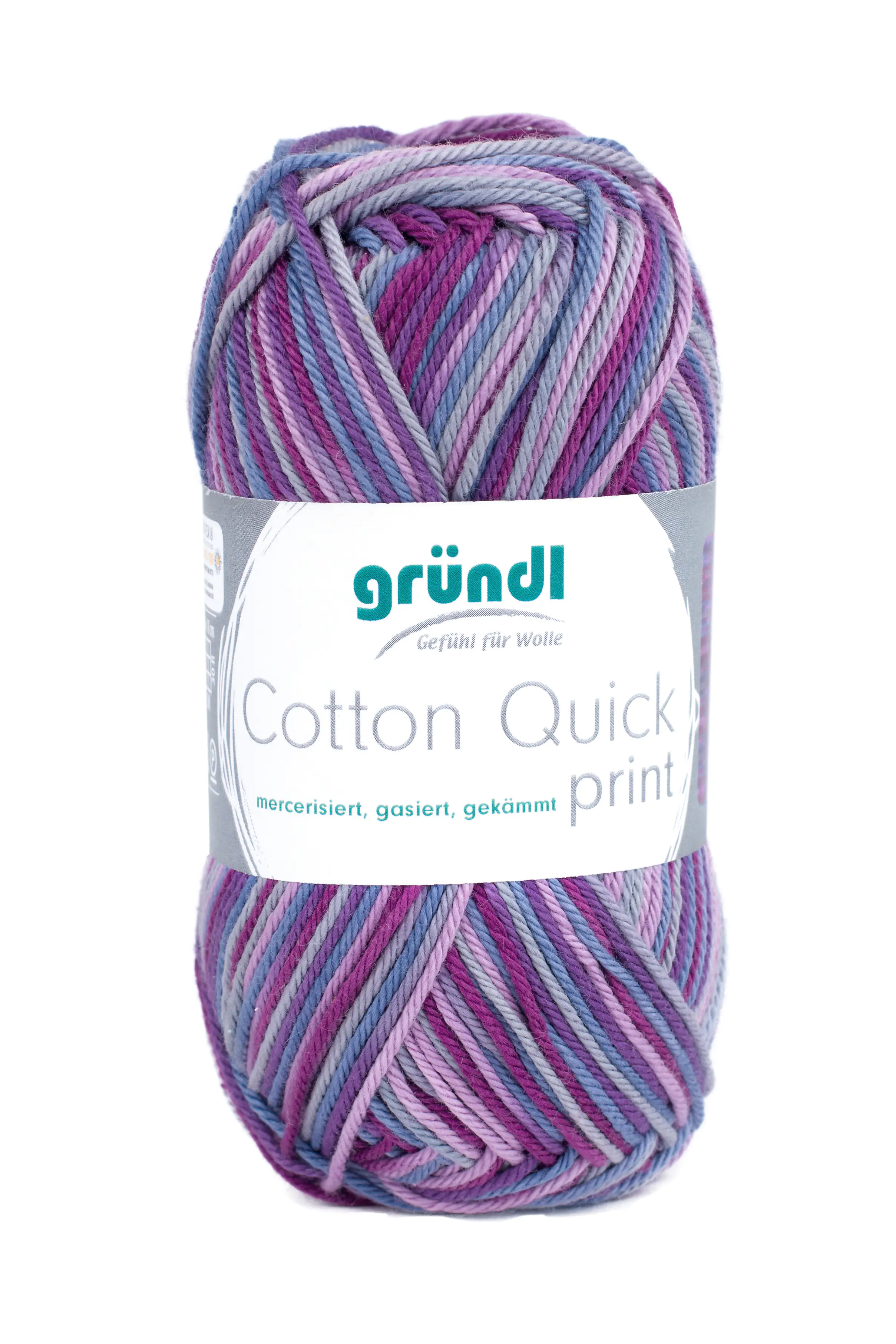 Gründl Wolle Cotton Quick print 50 g aubergine multicolor