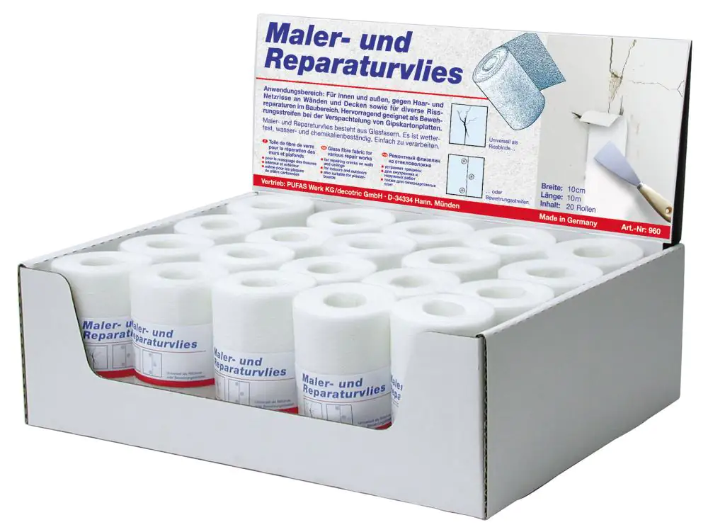 Decotric Maler- und Reparaturvlies 10 m x 100 mm Decotric Maler- und Reparaturvlies 10 m x 100 mm