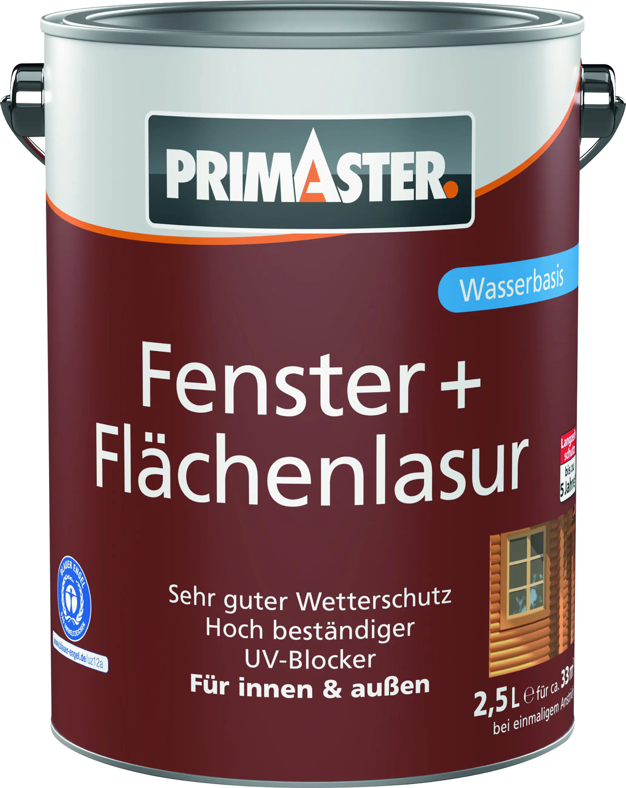 Primaster Fenster + Flächenlasur 2,5 L nussbaum