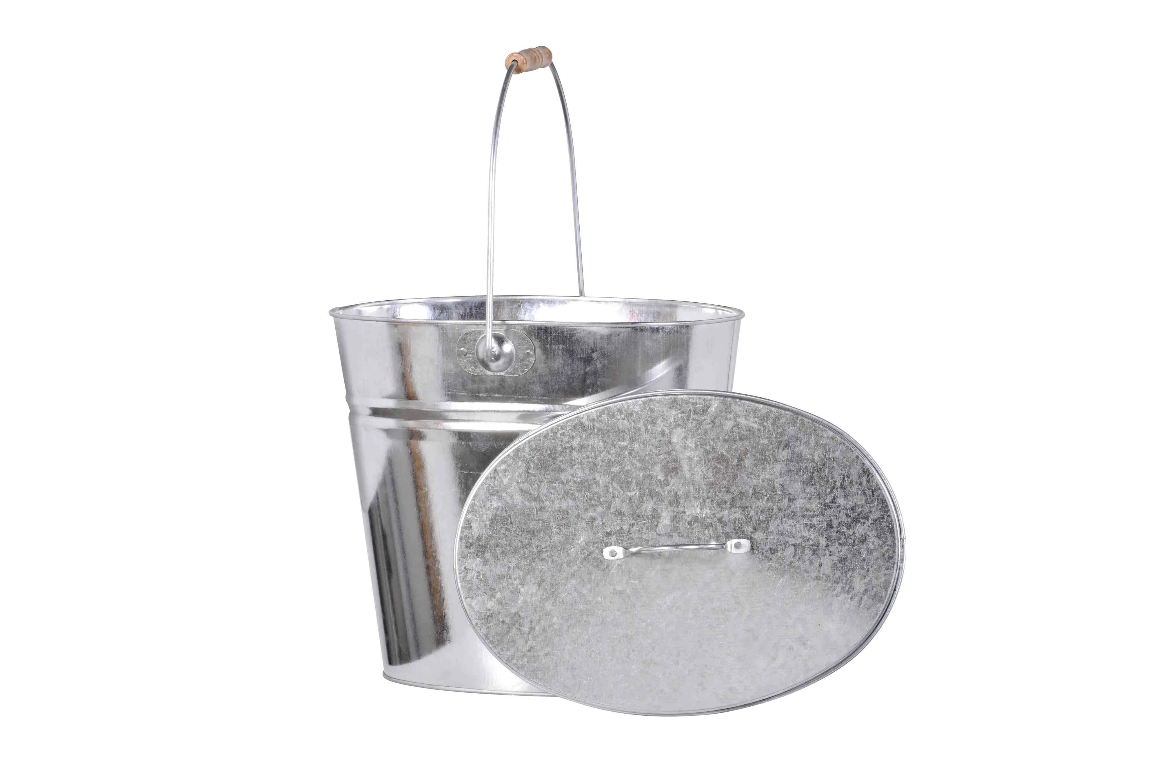 FireFix Ascheeimer oval mit Deckel Höhe: 30 cm 12,5 Liter