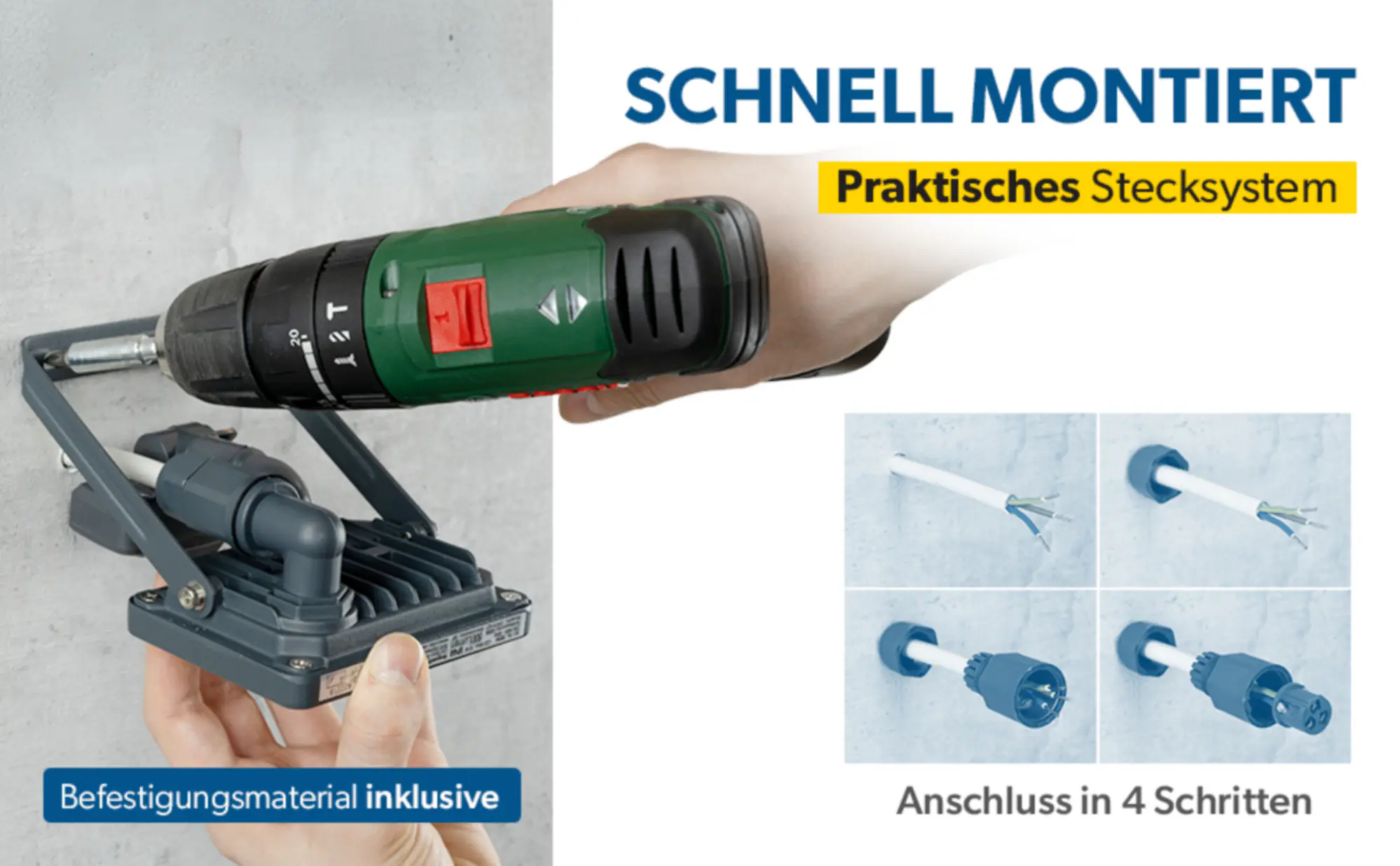 UniTec LED Strahler anthrazit mit Bewegungsmelder 35 W 4250 lm 