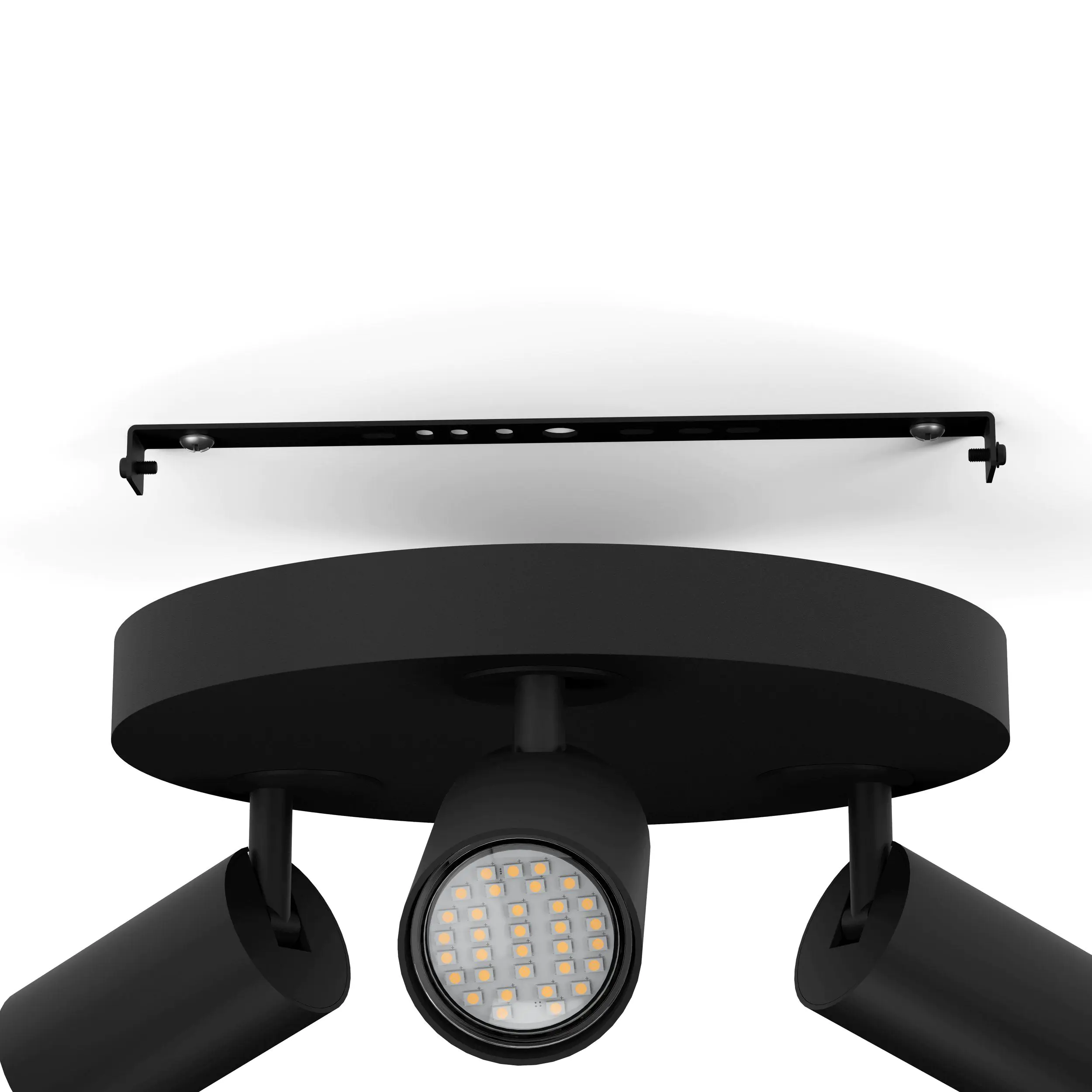Eglo Connect 3er LED Spot Rondell Telimbela-Z schwarz Ø 25 cm