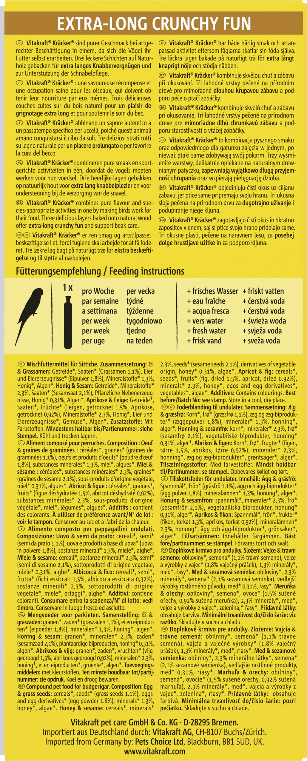 Vitakraft Kräcker® Trio Ei Frucht Honig 3 Stück / 80 g