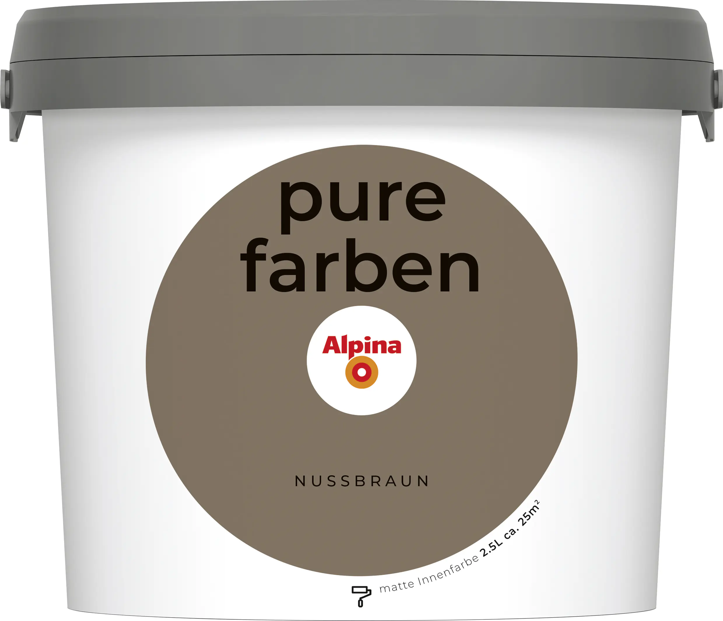 Alpina Pure Farben Wandfarbe nussbraun 2,5 L