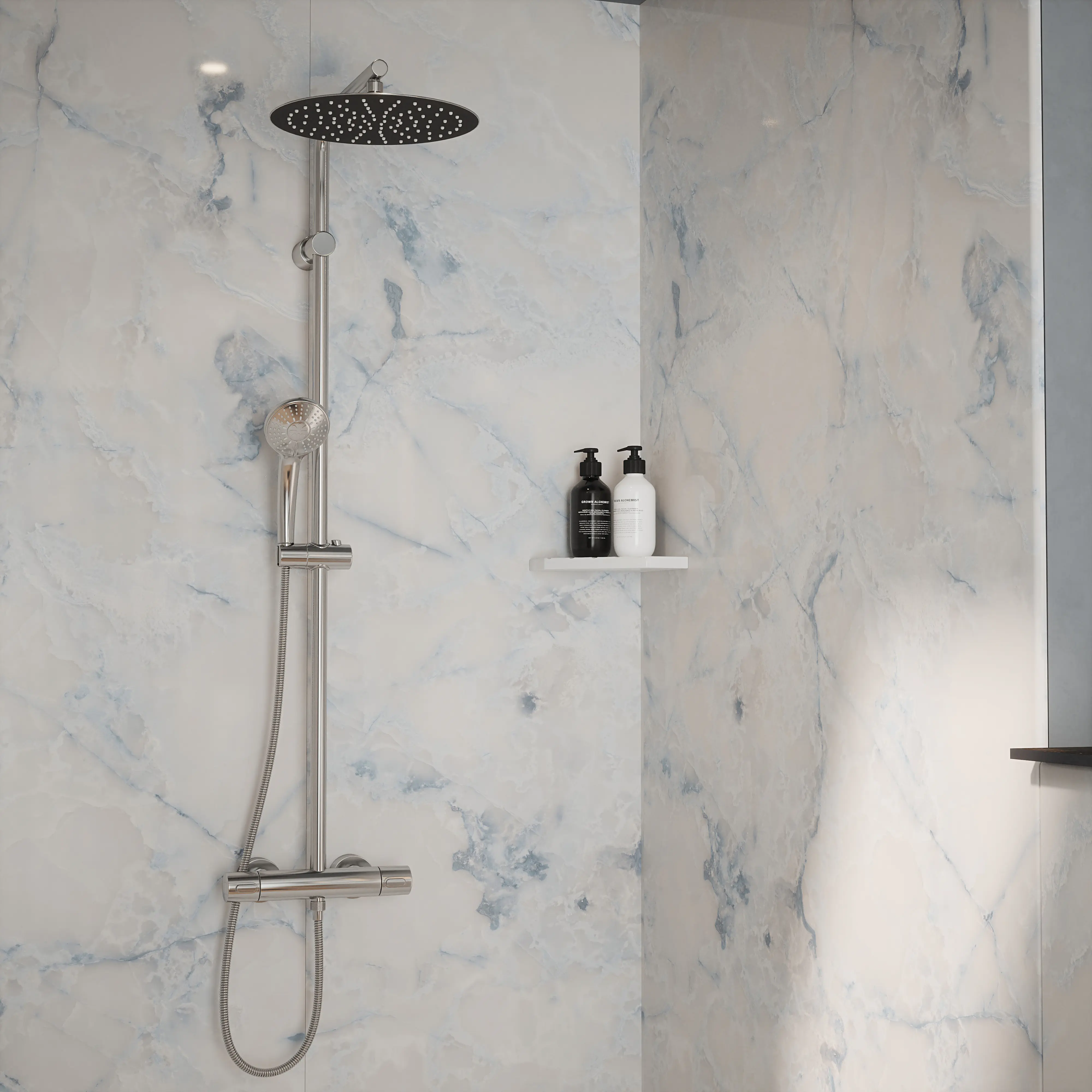 Wetwall Elite Wandpaneel  Onyx Oro 16 x 242 cm mit abgerundeter Abschlusskante