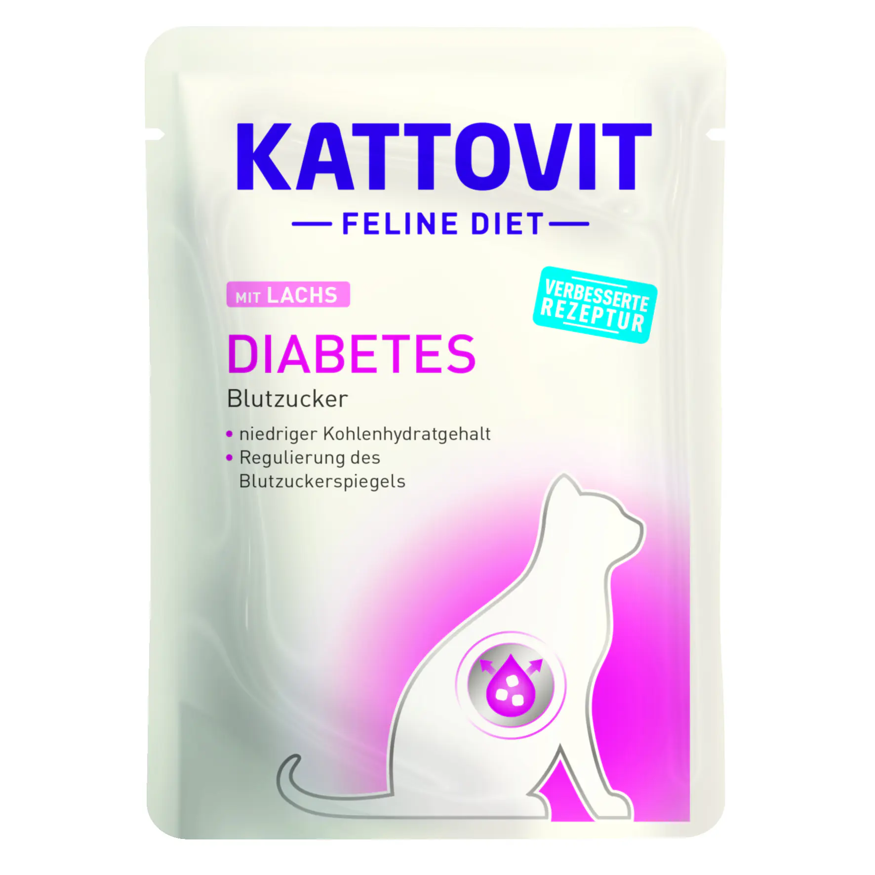 Kattovit Feline Diet Diabetes mit Lachs Katzenfutter 85 g