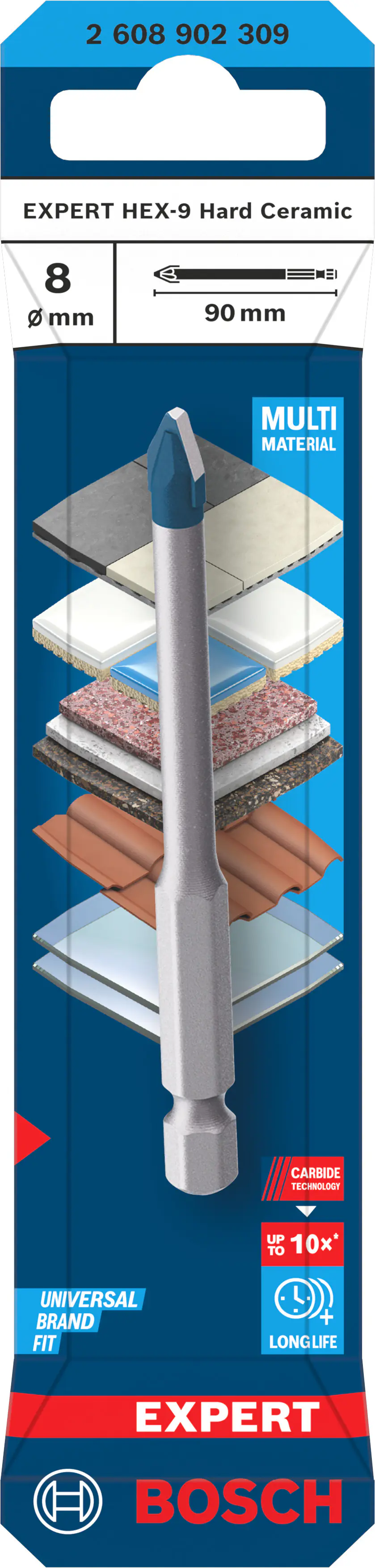 Bosch Expert Fliesenbohrer HEX-9 HardCeramic Ø 8 x 90 mm