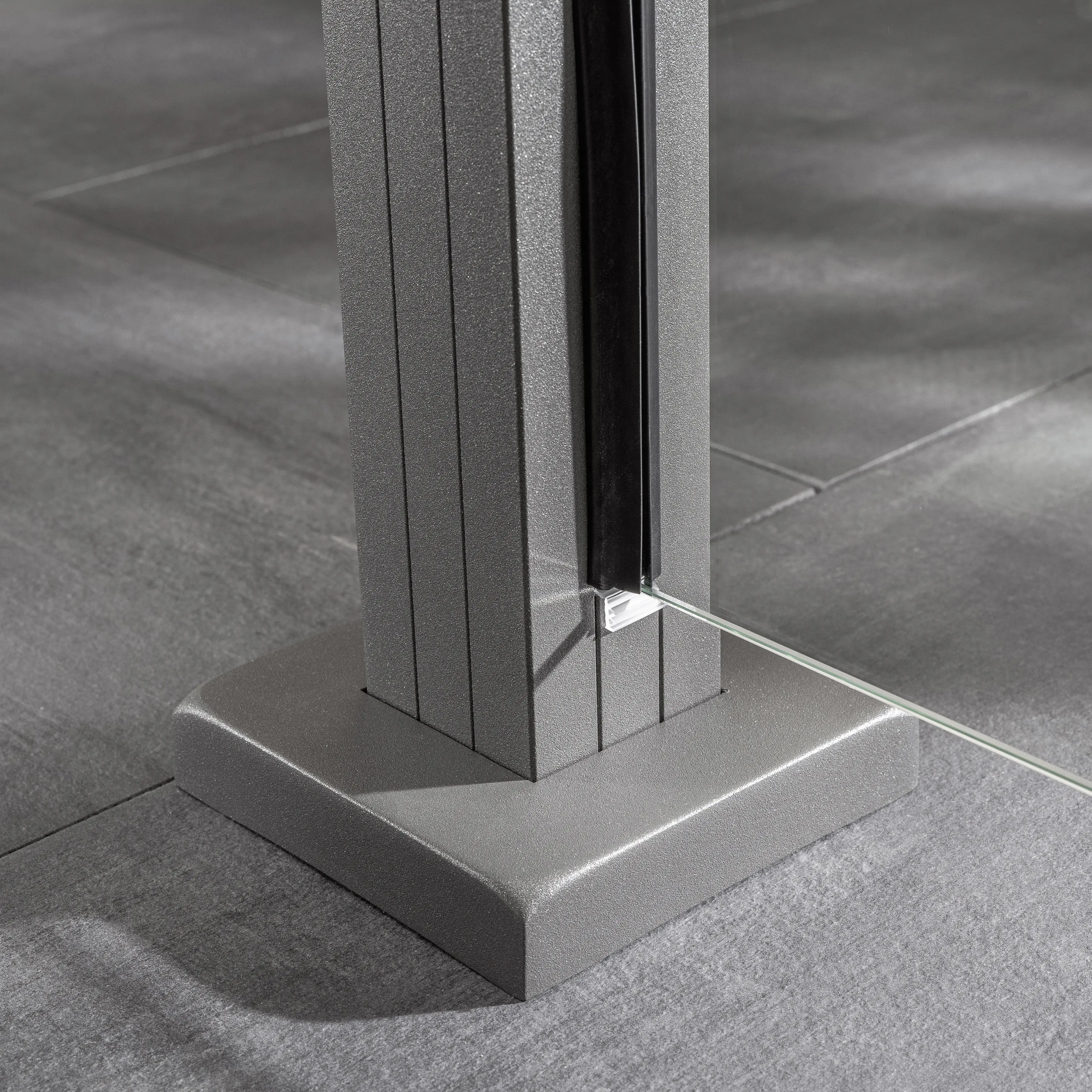 Ambiente Glaszaun Grundset Klarglas mit Siebdruck 187 x 107,2 cm  grau