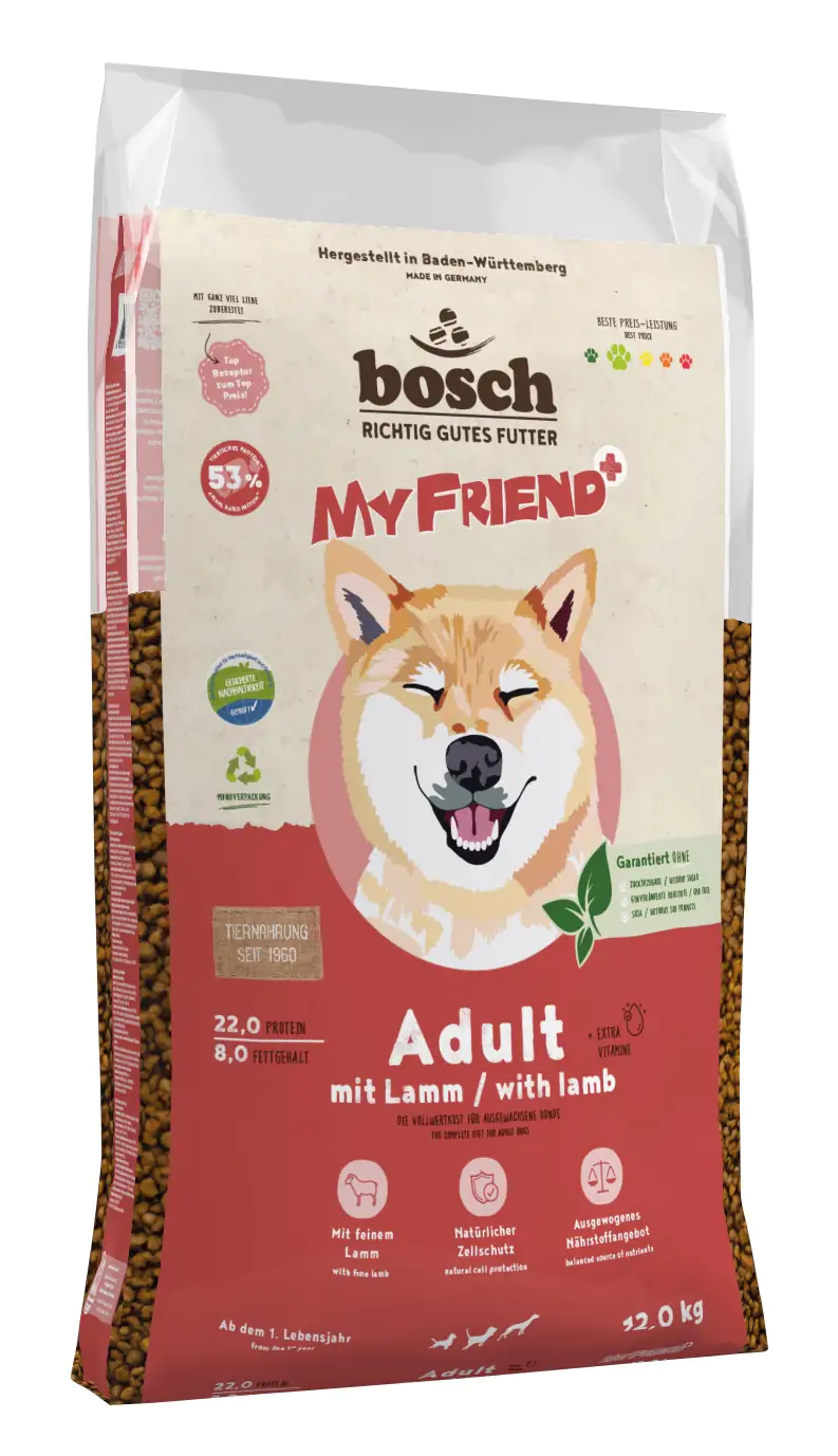 Bosch My Friend Trockenfutter Dog Adult mit Lamm 12 kg Bosch My Friend Trockenfutter Dog Adult mit Lamm 12 kg