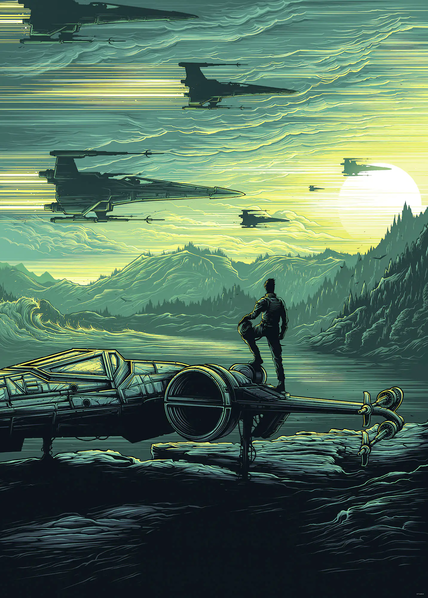 Komar Vlies Fototapete SW X-Wing Assault T 200 x 280 cm 