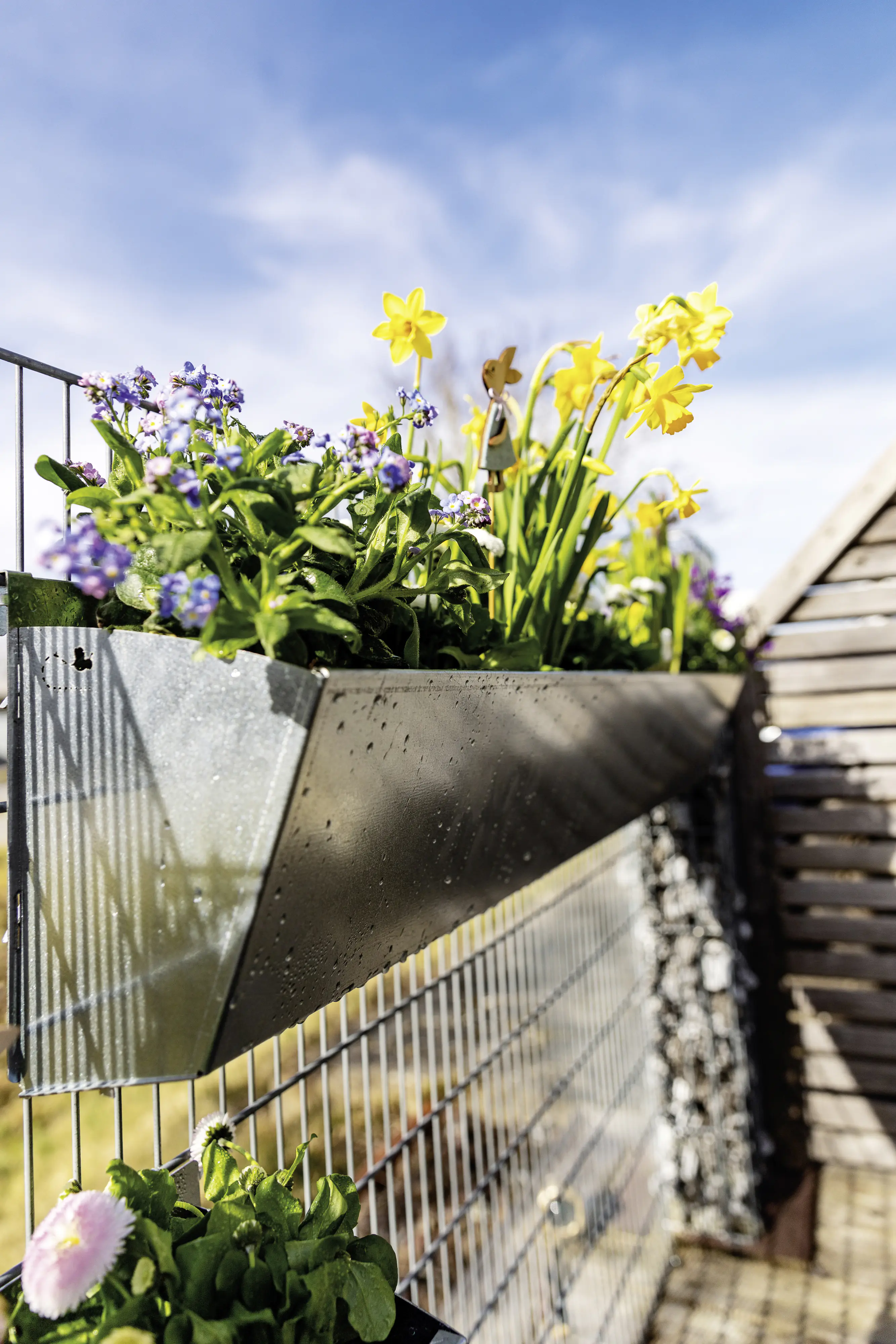 Bellissa Pflanzkasten Origami M, silber, 54 x 17,5 x 23 cm, verzinkter Stahl