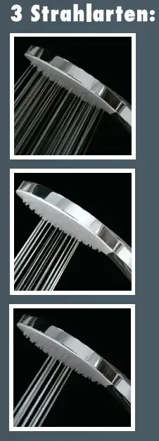 Primaster Handbrause 3 Strahlarten Water Power chrom-weiß wassersparend