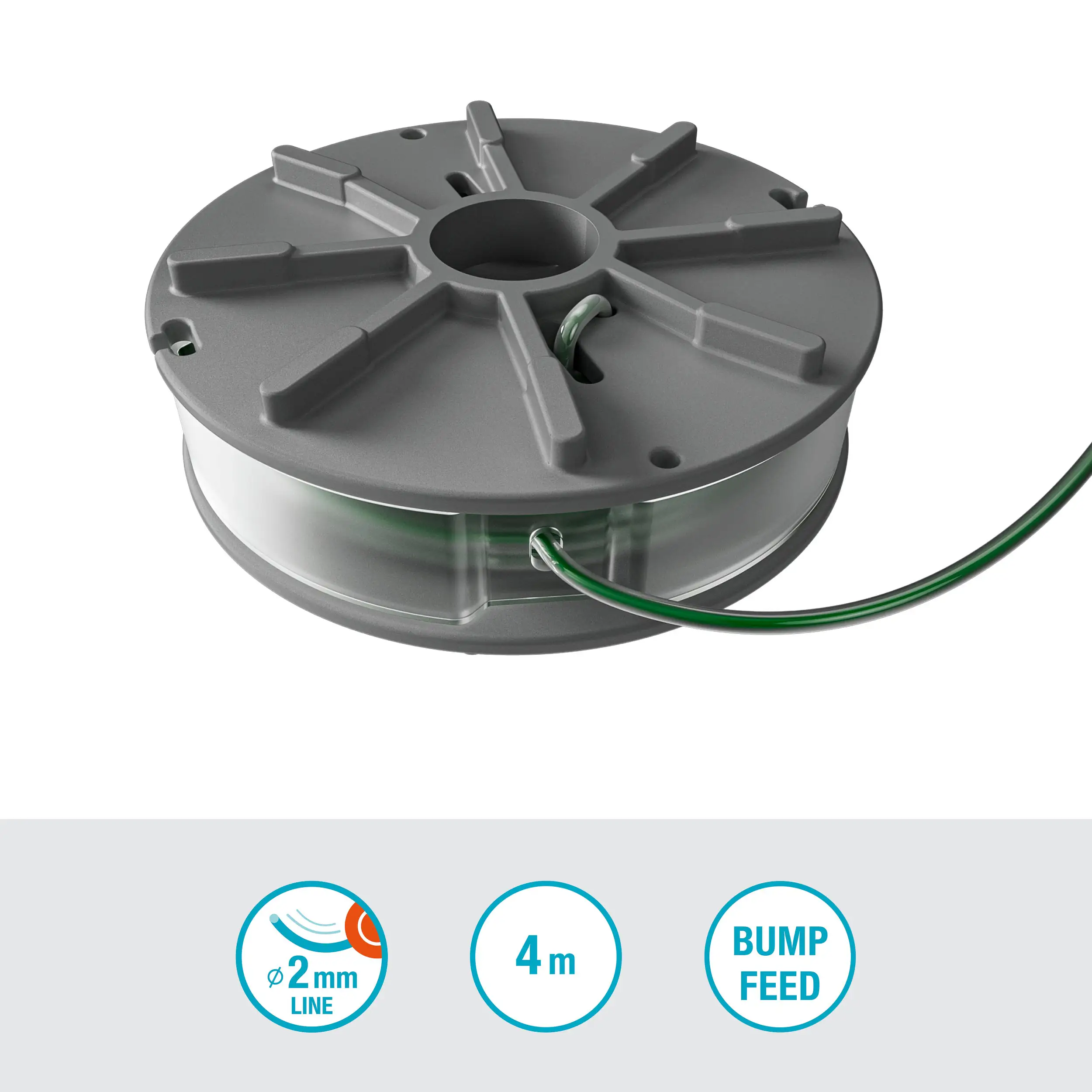 Gardena Ersatzfadenspule für Rasentrimmer PowerTrim Ø 2 mm 4 m grün Gardena Ersatzfadenspule für Rasentrimmer PowerTrim Ø 2 mm 4 m grün