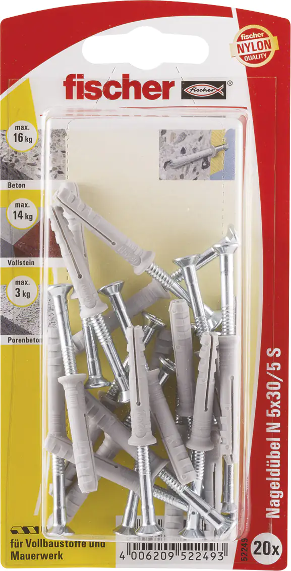4006209522493 Fischer Nageldübel N 5.0 x 30 mm - 20 Stück