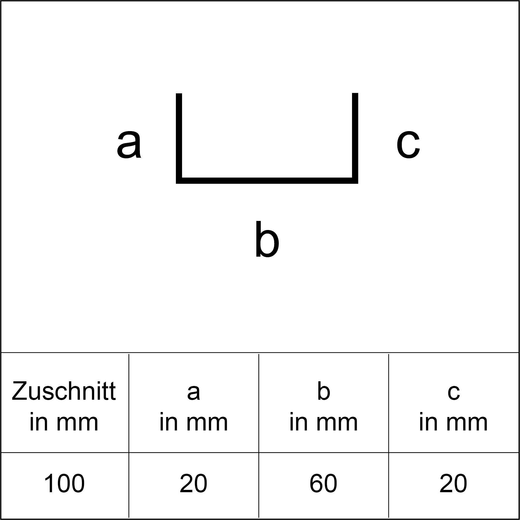 Sarei U-Profil HG5 1000 x 60 x 20 mm natur
