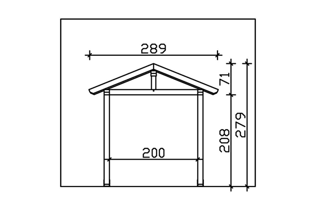 SKAN HOLZ Vordach Stralsund Typ 4 289 x 116 cm, lasiert in Eiche hell