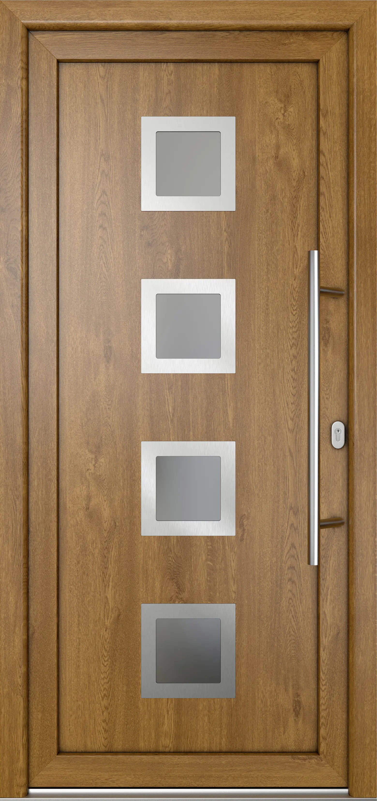 Meeth Haustür Signum Pro PVC Modell 84 88 x 208 cm DIN Rechts weiß/golden oak