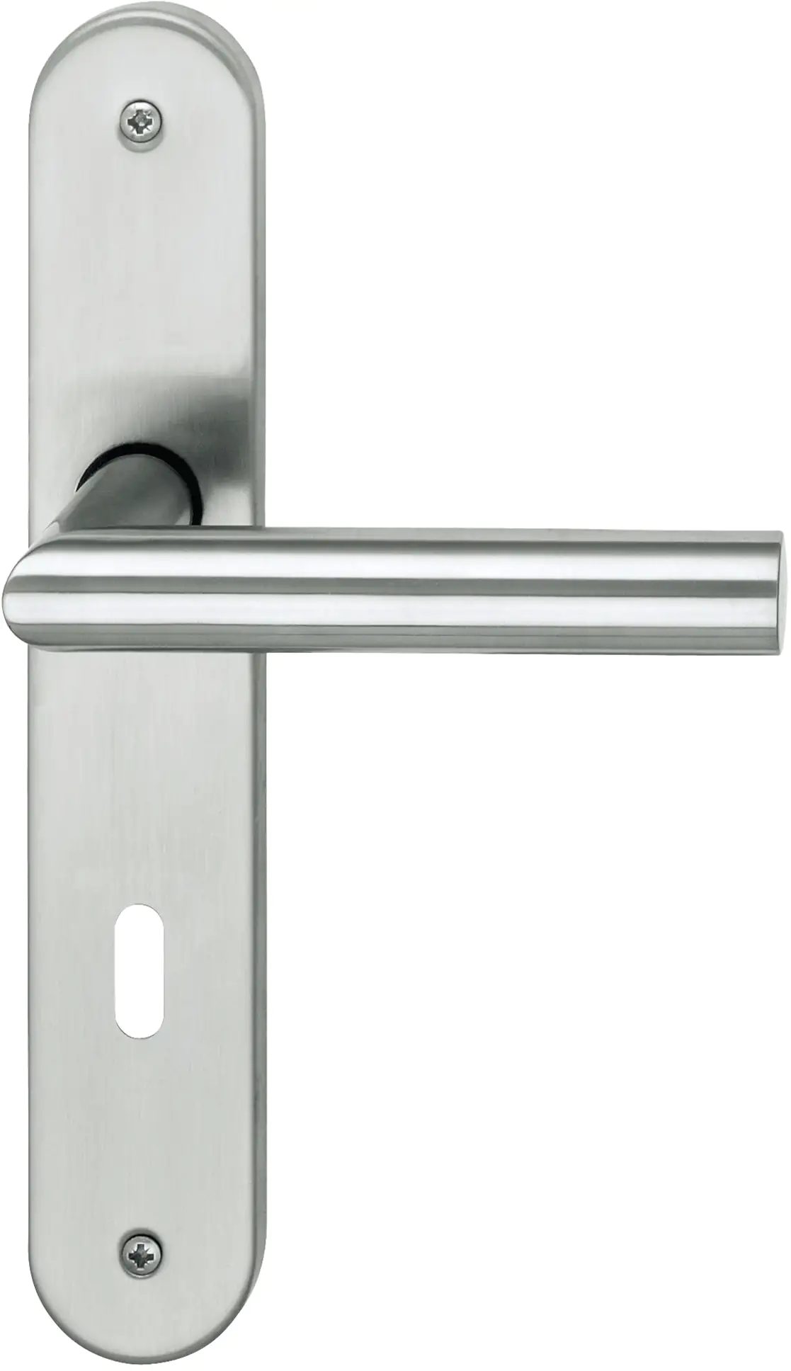 Alpertec BB-Langschildgarnitur Martina Edelstahl silber abgerundet