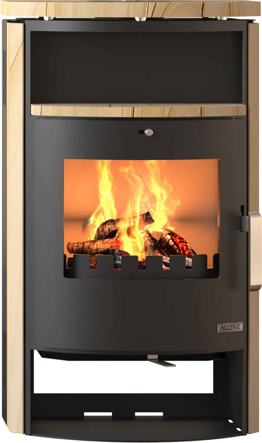 Accente Kaminofen Pamir 4.0 Stahl schwarz/sandstein 6,7 kW
