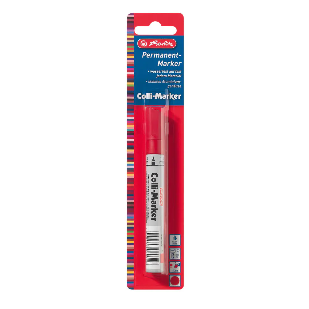 herlitz Permanentmarker Colli Marker wasserfest rot 1- 4 mm 