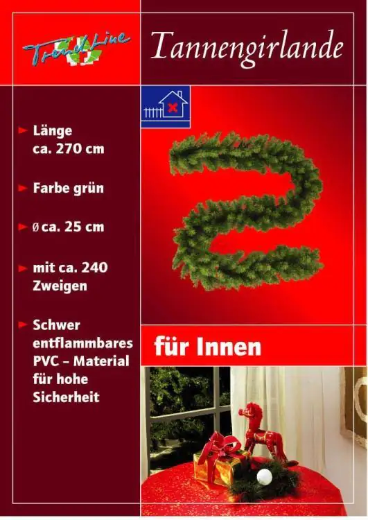 TrendLine künstliche Tannengirlande 270 x 25 cm, grün