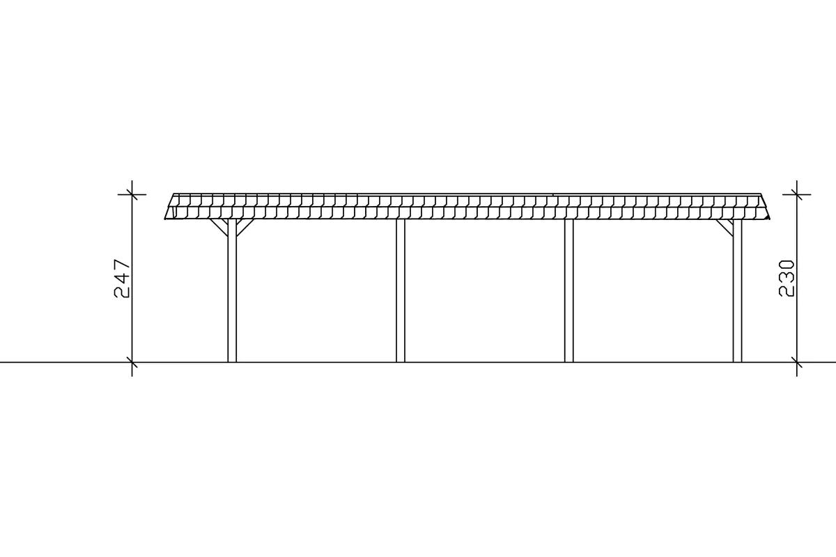 4018211031634_04 SKAN HOLZ Carport Wendland 409 x 870 cm mit EPDM-Dach