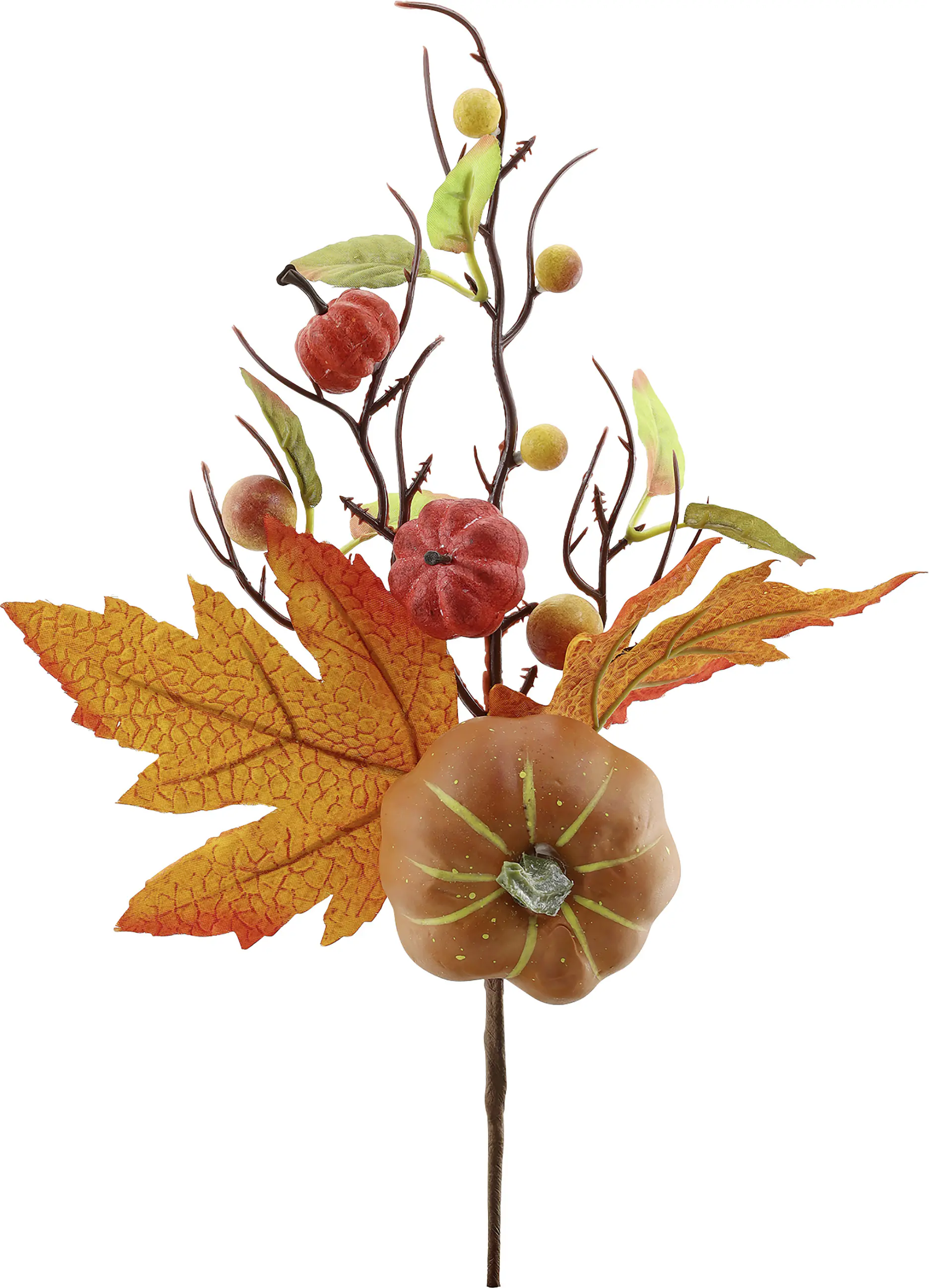 Dekozweig Kunststoff 7 x 23 x 32 cm orange braun