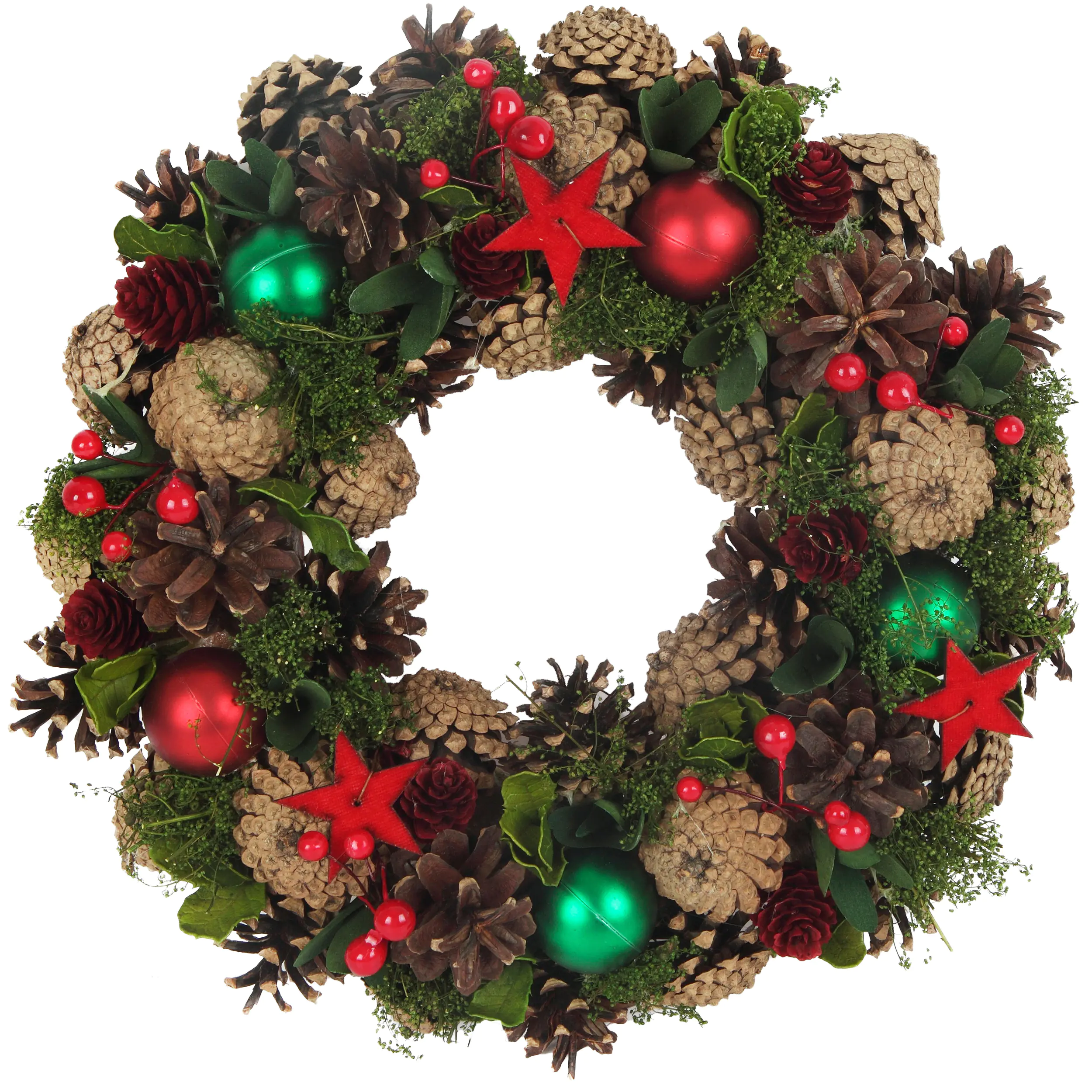 TrendLine Deko Weihnachtskranz Holz 33 x 7 cm mehrfarbig