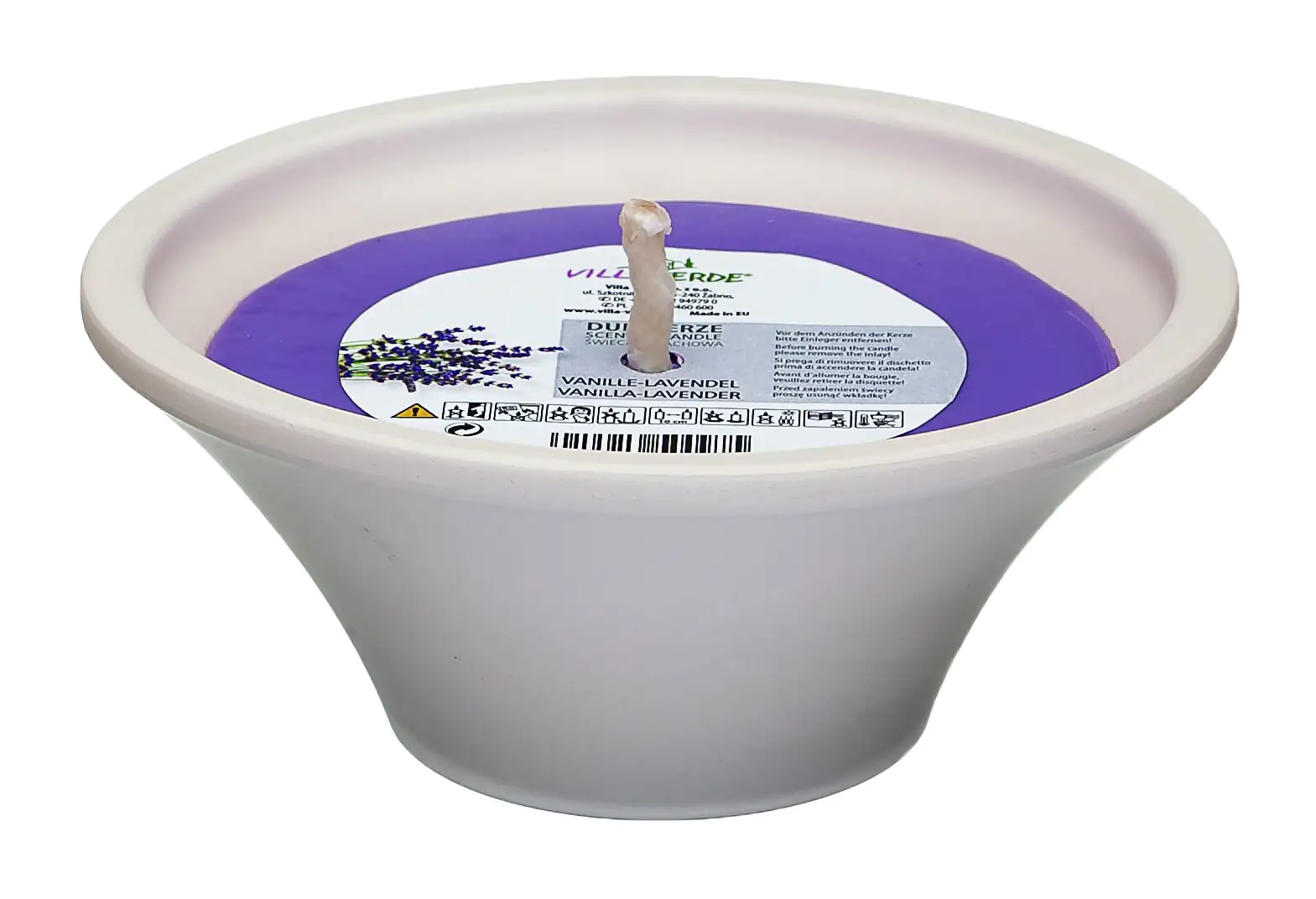 Villa Verde Duftkerze in Keramikschale Van.-Lavendel, Höhe: 8 cm, Ø 18 cm
