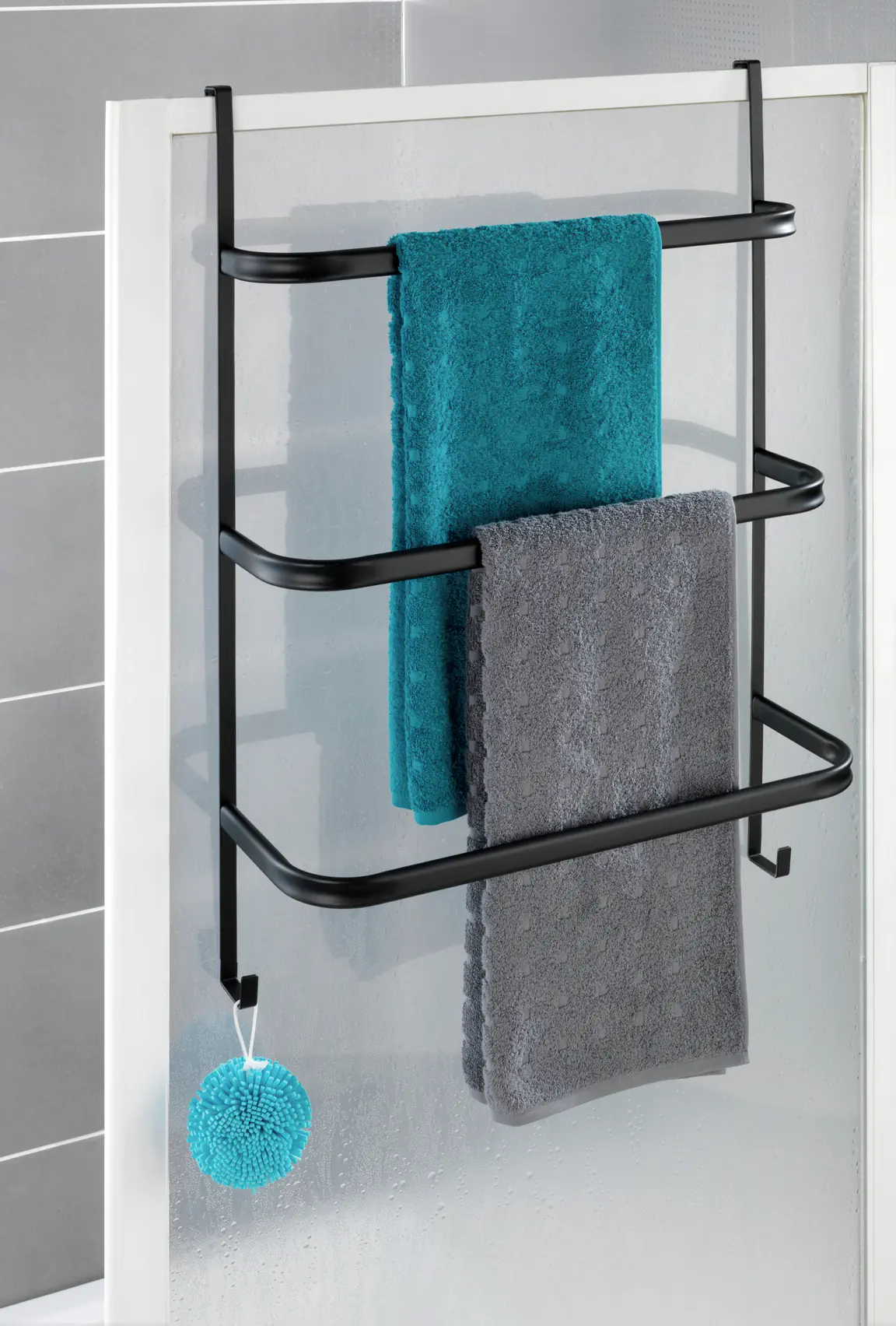 Wenko Handtuchhalter Tür Dusche Irpinia schwarz