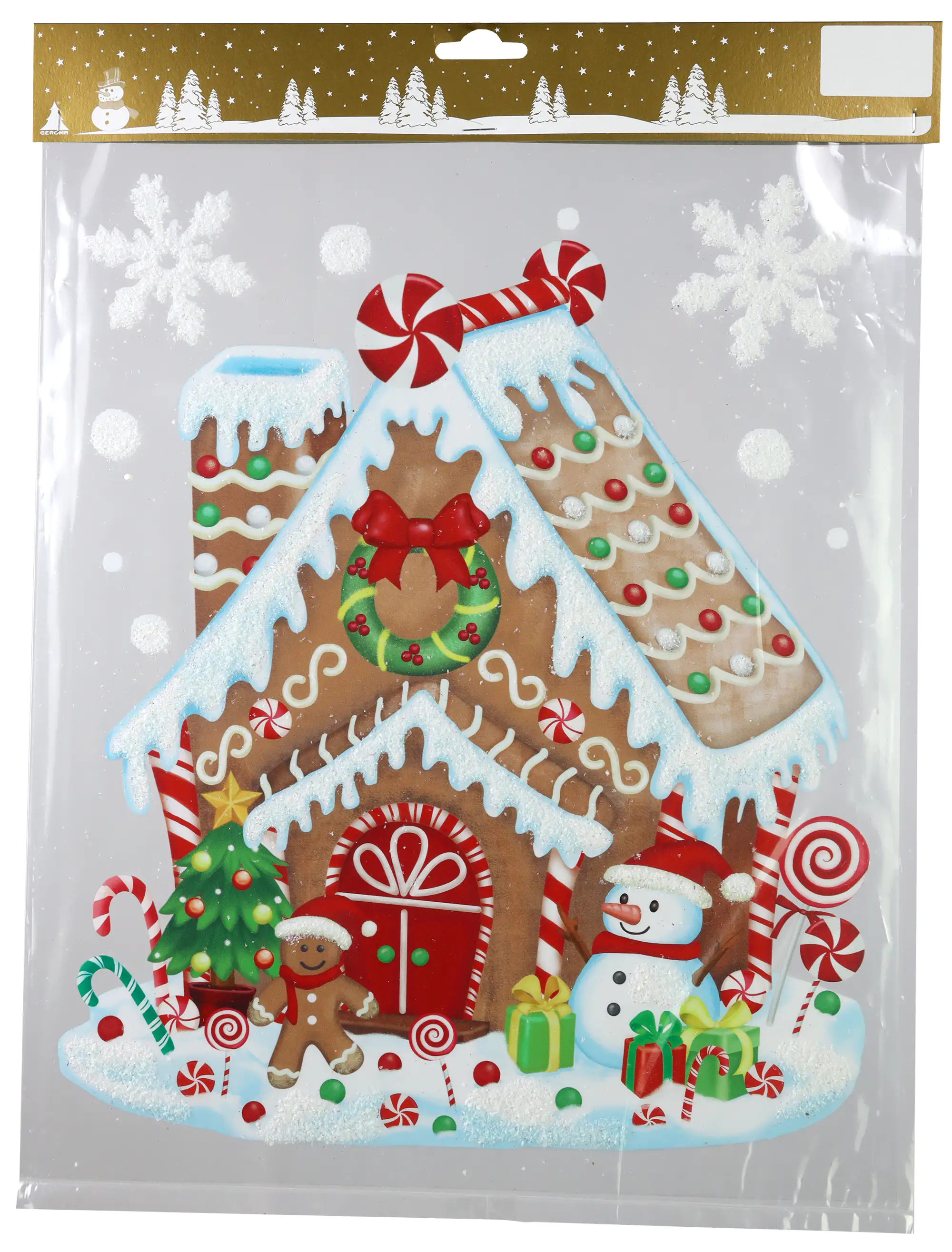 Fenstersticker Lebkuchenhaus 28,5 x 34,5 cm Fenstersticker Lebkuchenhaus 28,5 x 34,5 cm