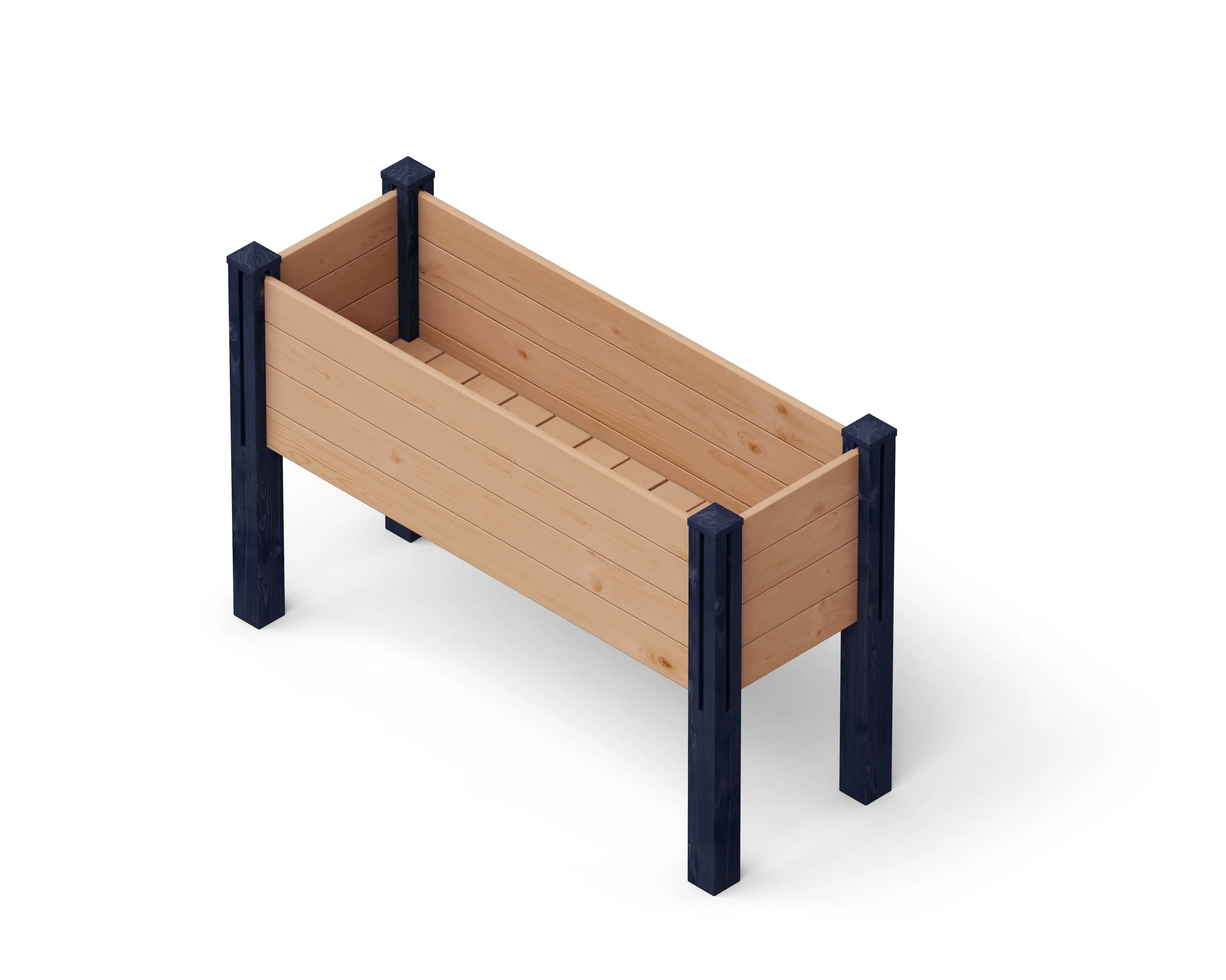 Upyard Hochbeet erhöht Puzzle Modular Holz 127 x 47 cm natur/schwarz