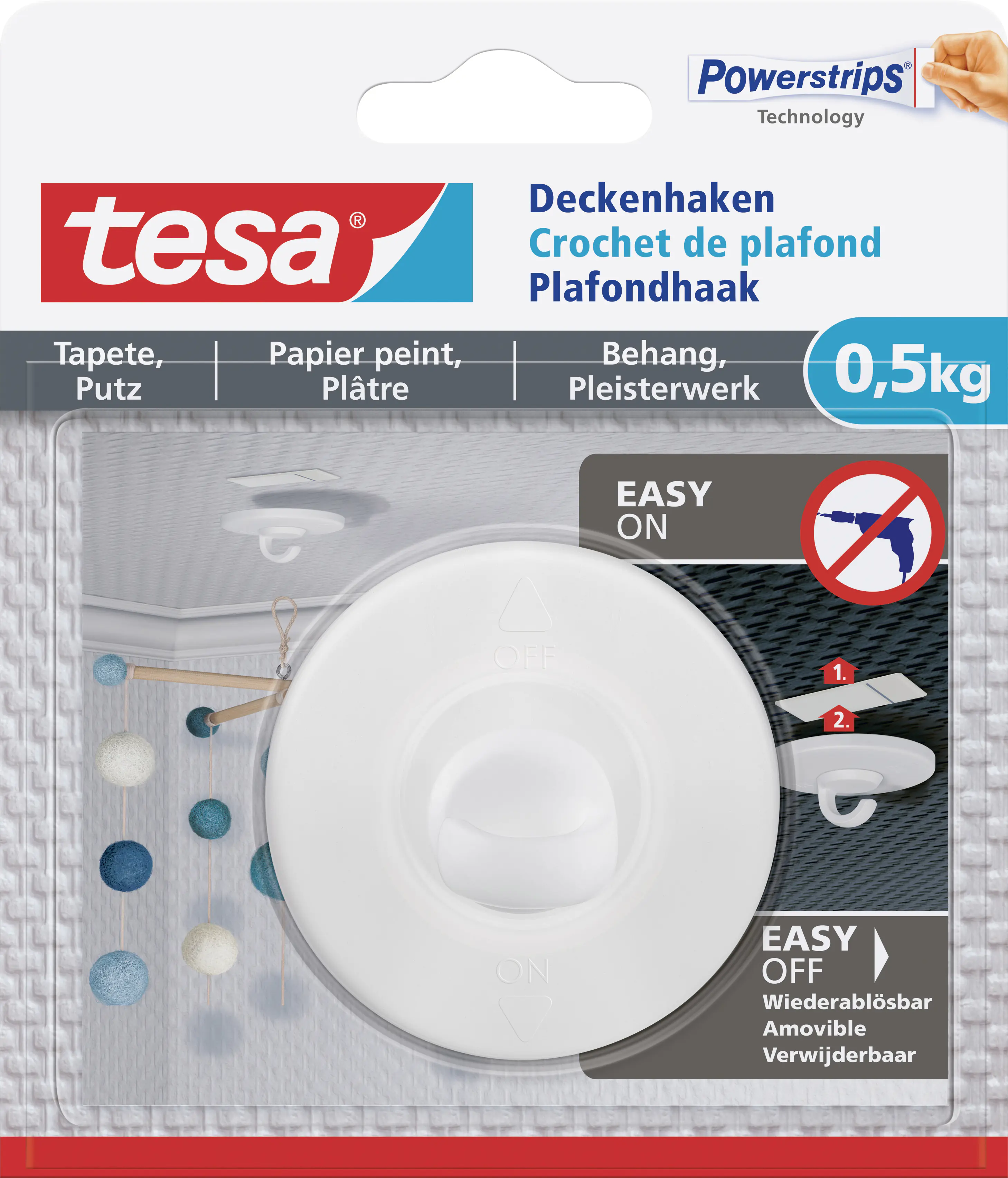 tesa Deckenhaken Traglast 0,5 kg