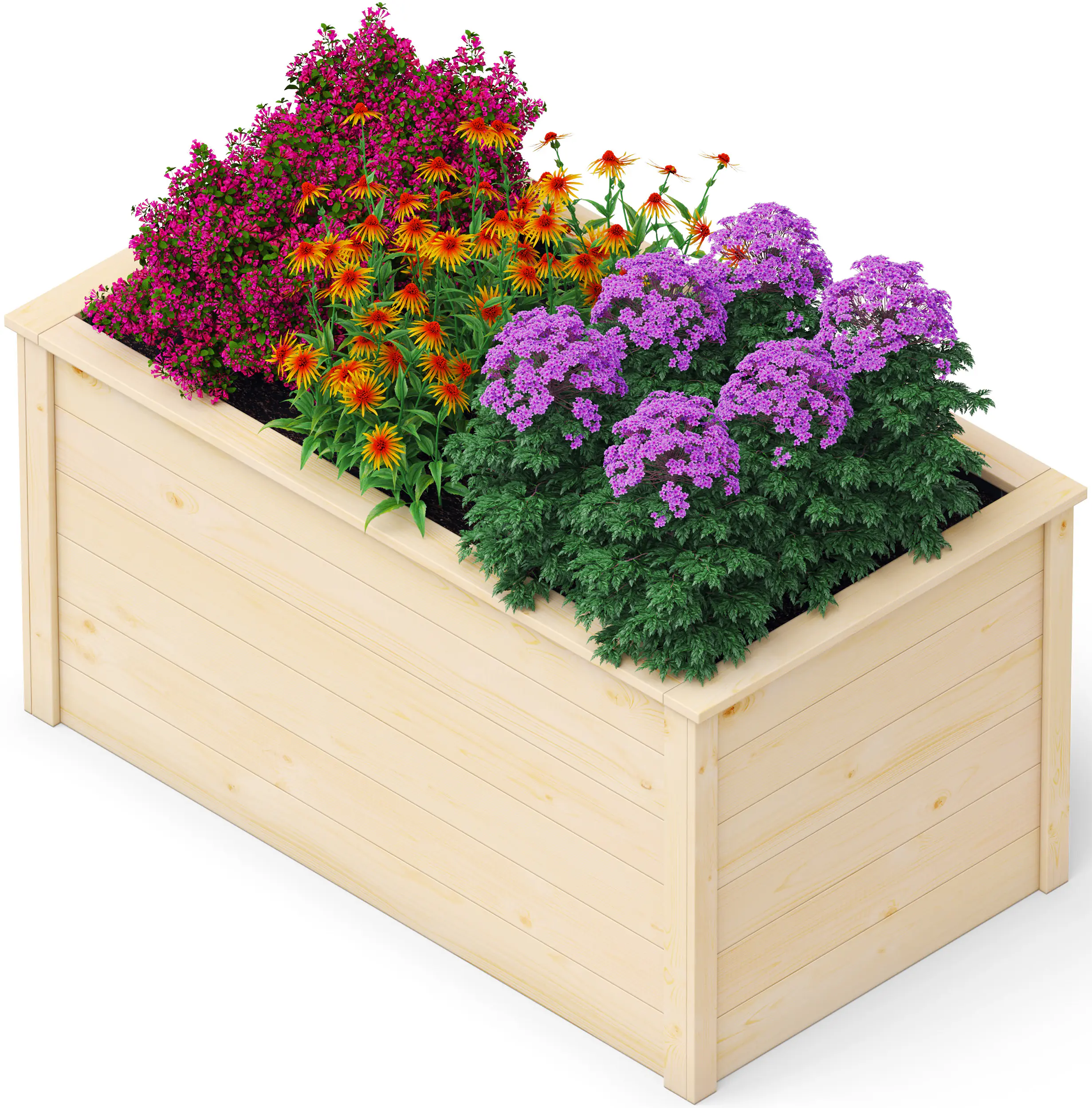 Upyard Hochbeet 133 x 72 x 70 cm natur mit Schutzfolie